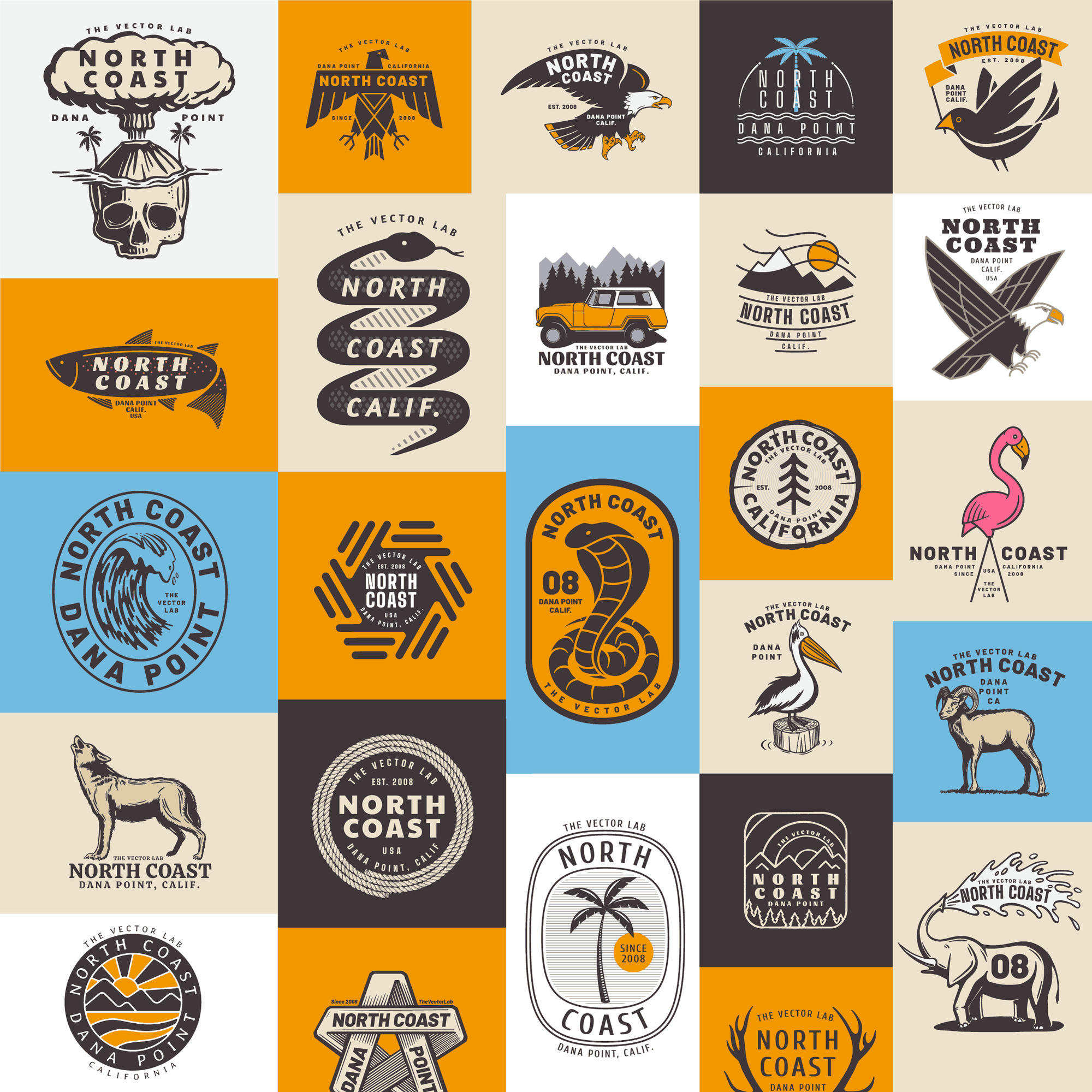 North Coast Collection of Graphic & Logo Templates for Adobe Affinity CorelDraw