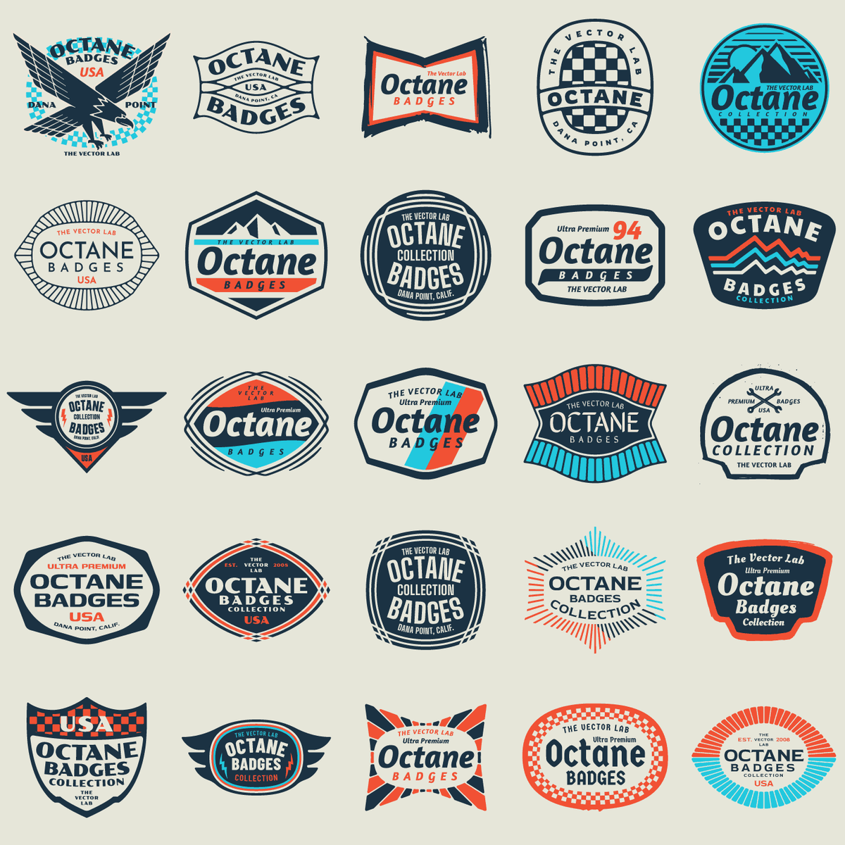 Octane Badges - Motorcycle and Auto Inspired