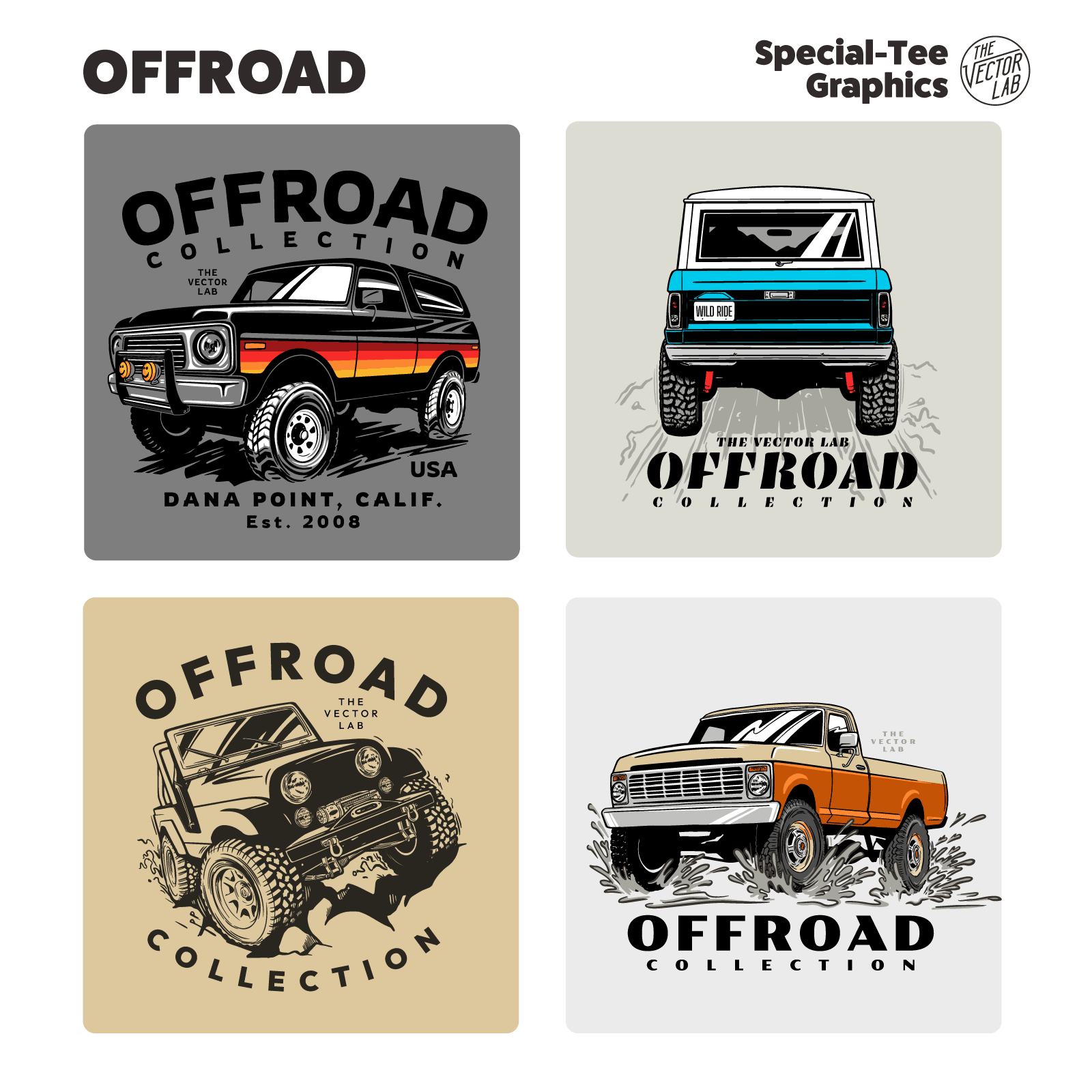 Offroad 4x4 graphic logo templates