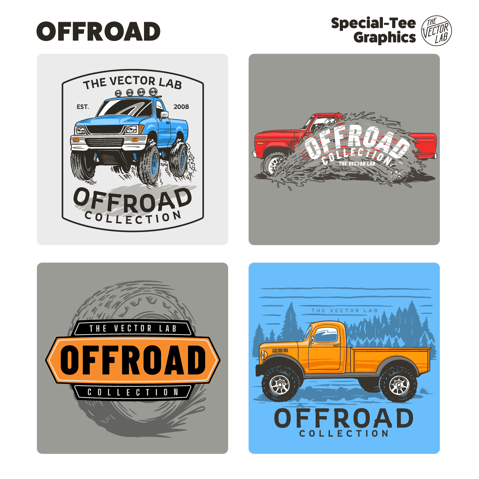 Offroad 4x4 graphic logo templates