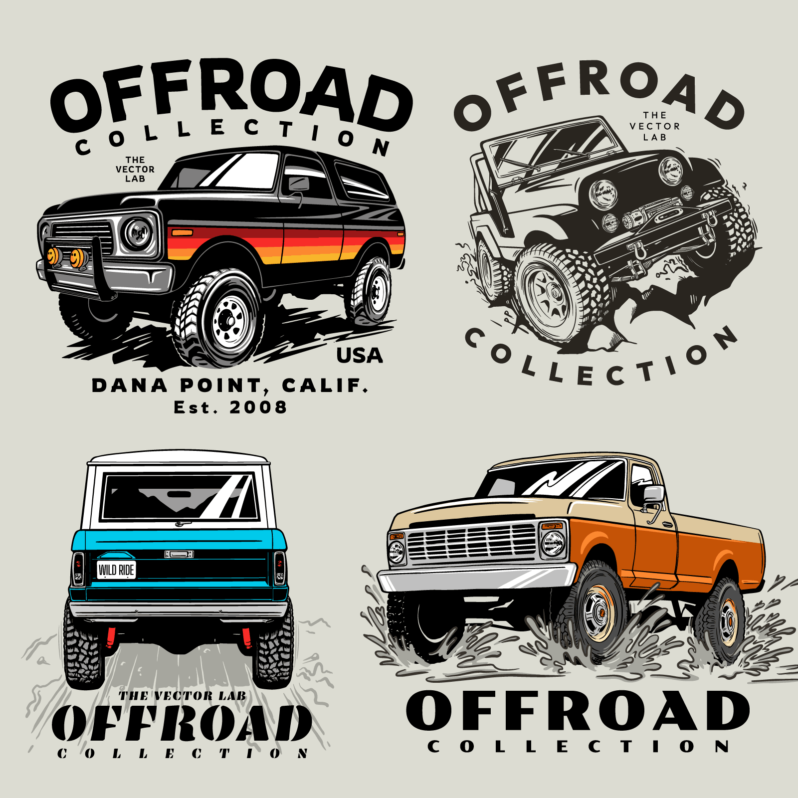 Offroad 4x4 graphic logo templates