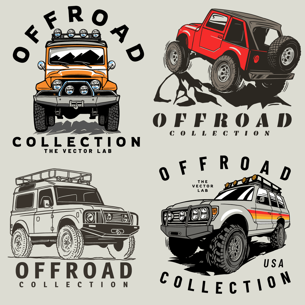 Offroad 4x4 graphic logo templates