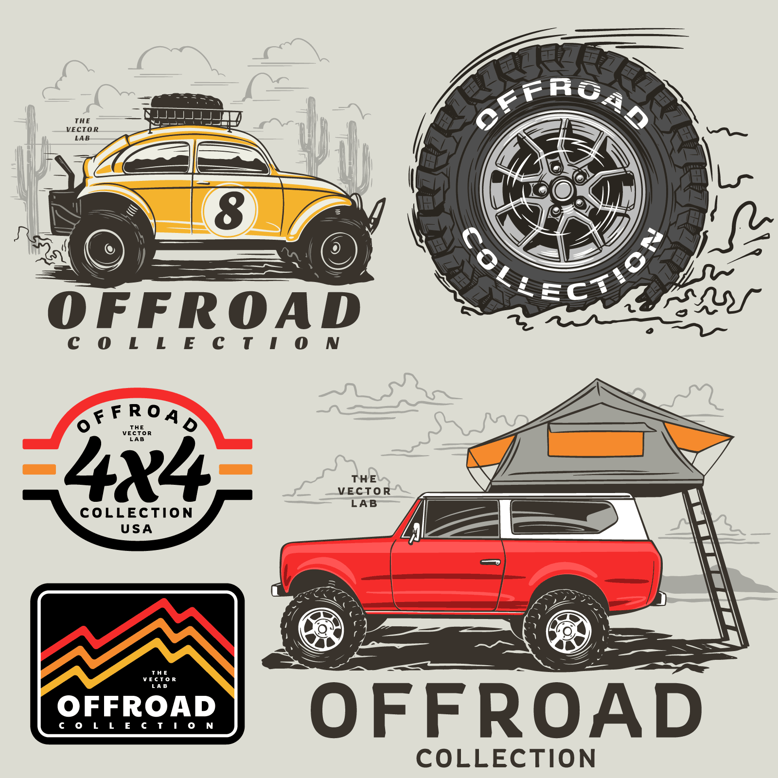 Offroad 4x4 graphic logo templates
