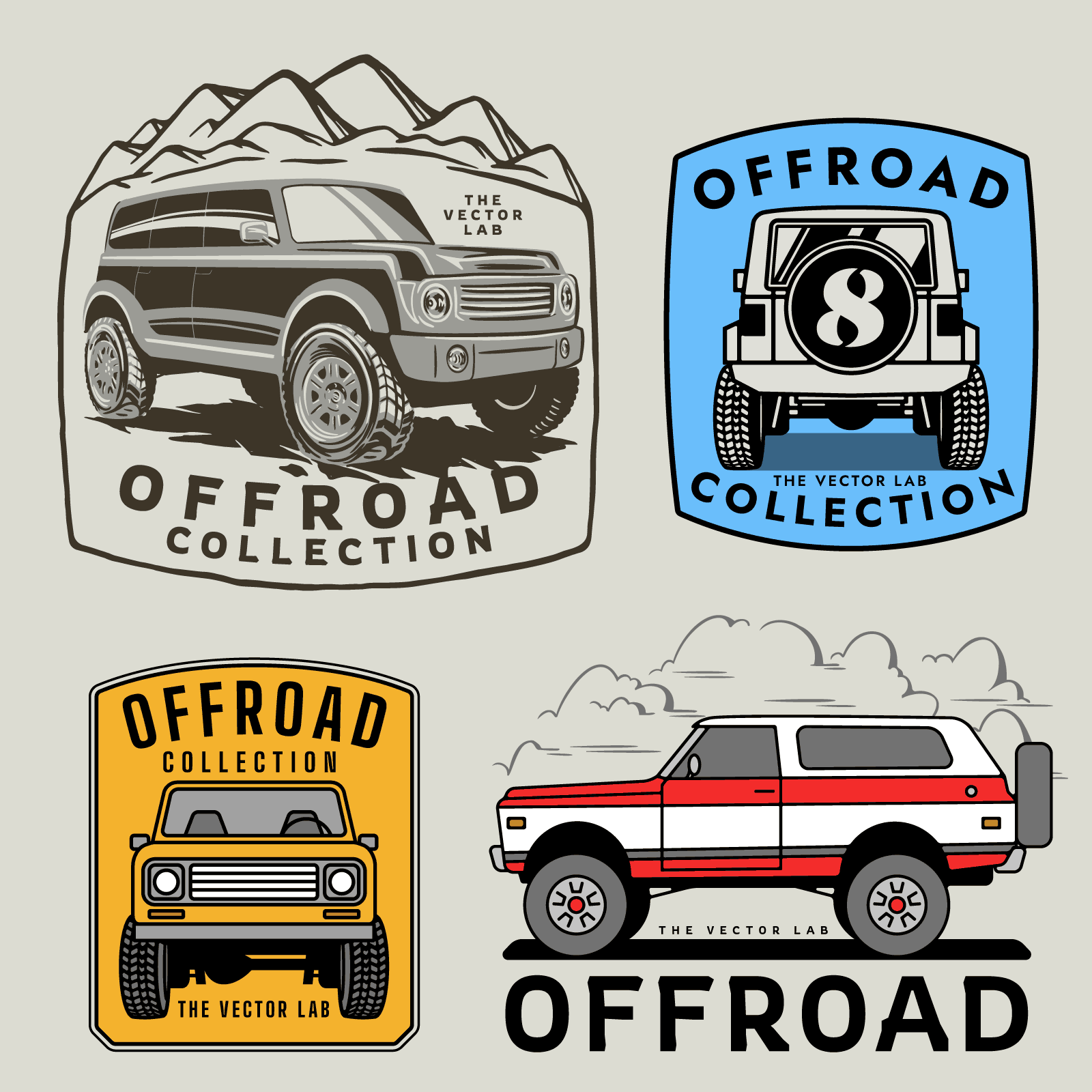 Offroad 4x4 graphic logo templates