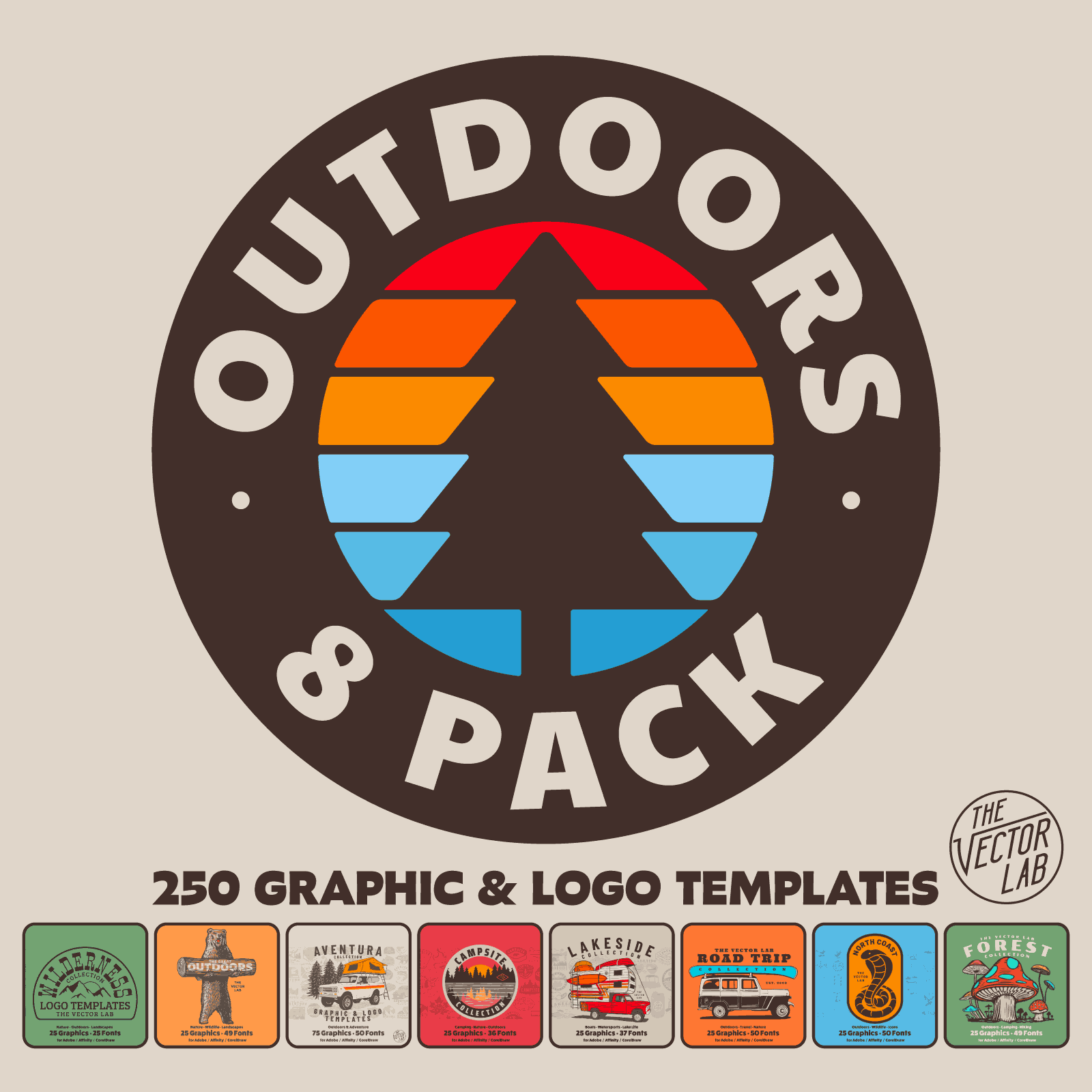 Outdoors Bundle of Graphic & Logo Templates