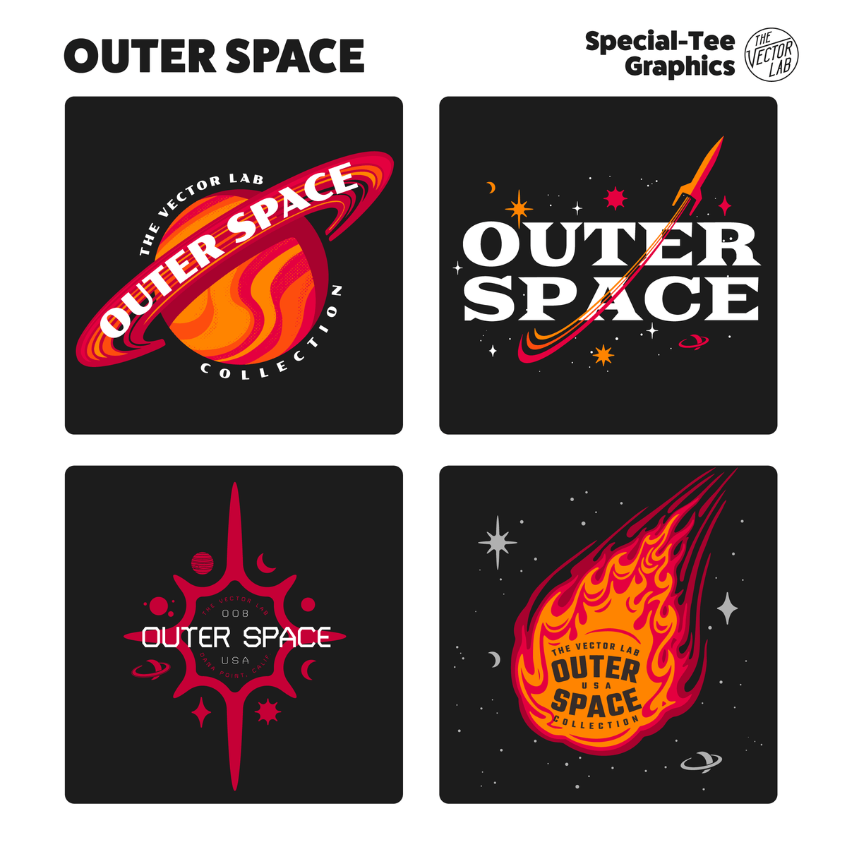 Outer Space Graphic Logo Templates for Adobe Affinity CorelDraw