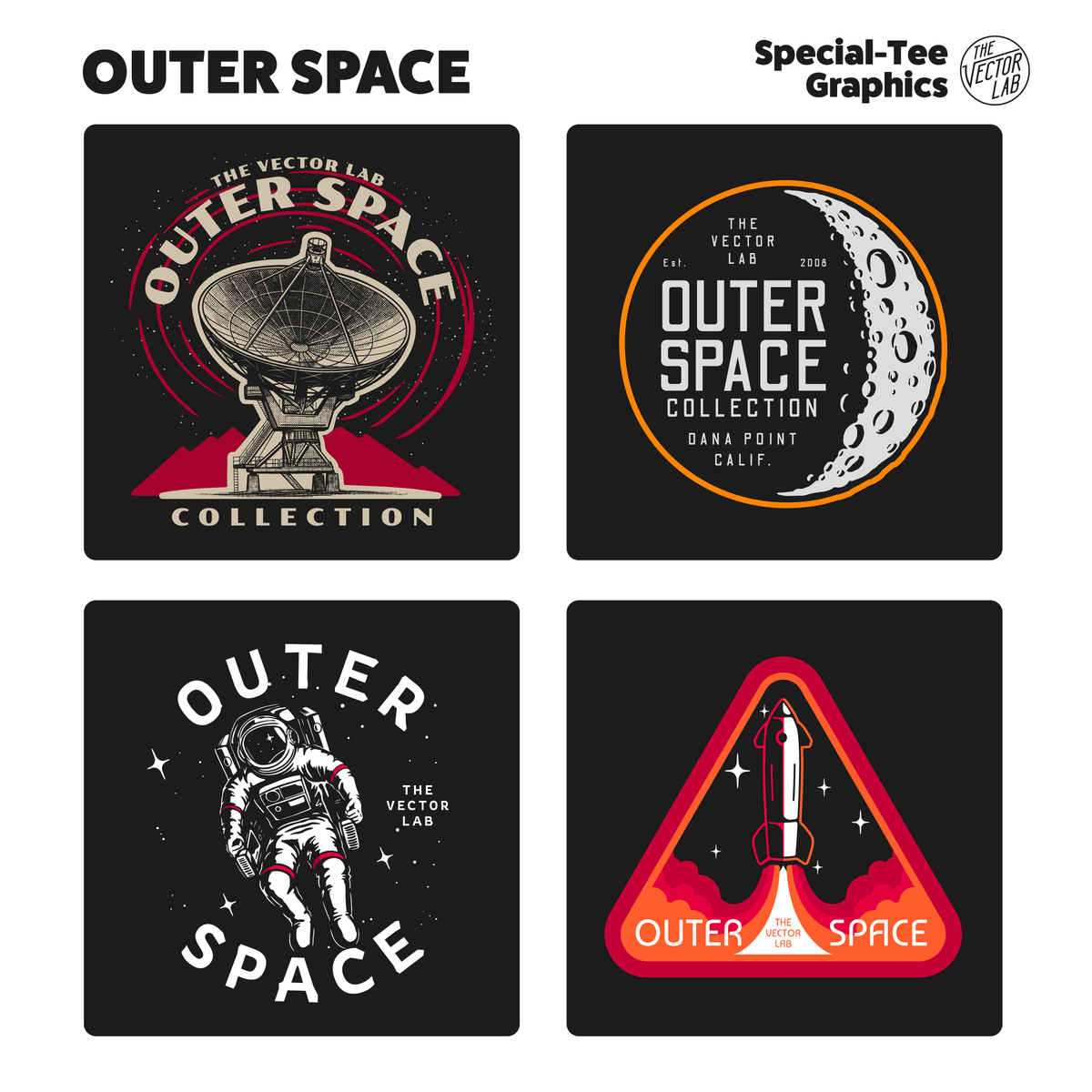 Outer Space Graphic Logo Templates for Adobe Affinity CorelDraw