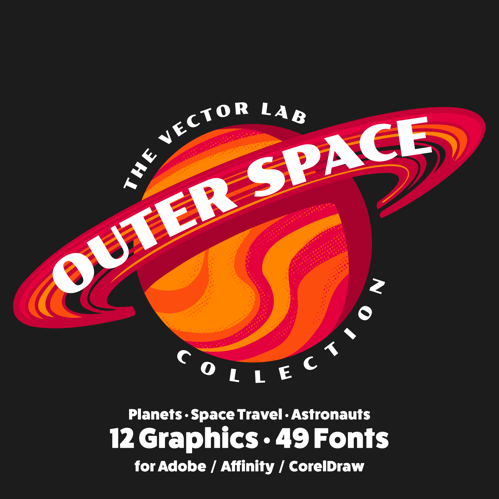 Outer Space Graphic Logo Templates for Adobe Affinity CorelDraw