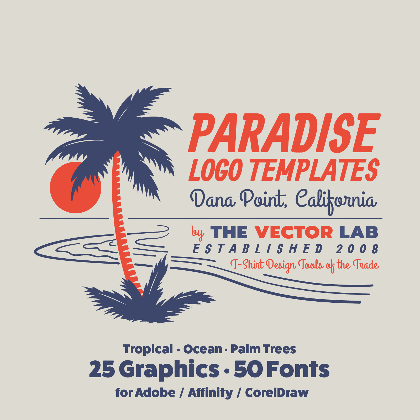 Paradise Graphic Logo Templates for Adobe Affinity Corel