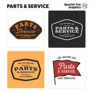 Parts and Service Graphic Logo Templates for Adobe Affinity Corel