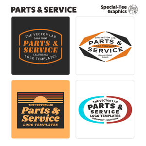 Parts and Service Graphic Logo Templates for Adobe Affinity Corel