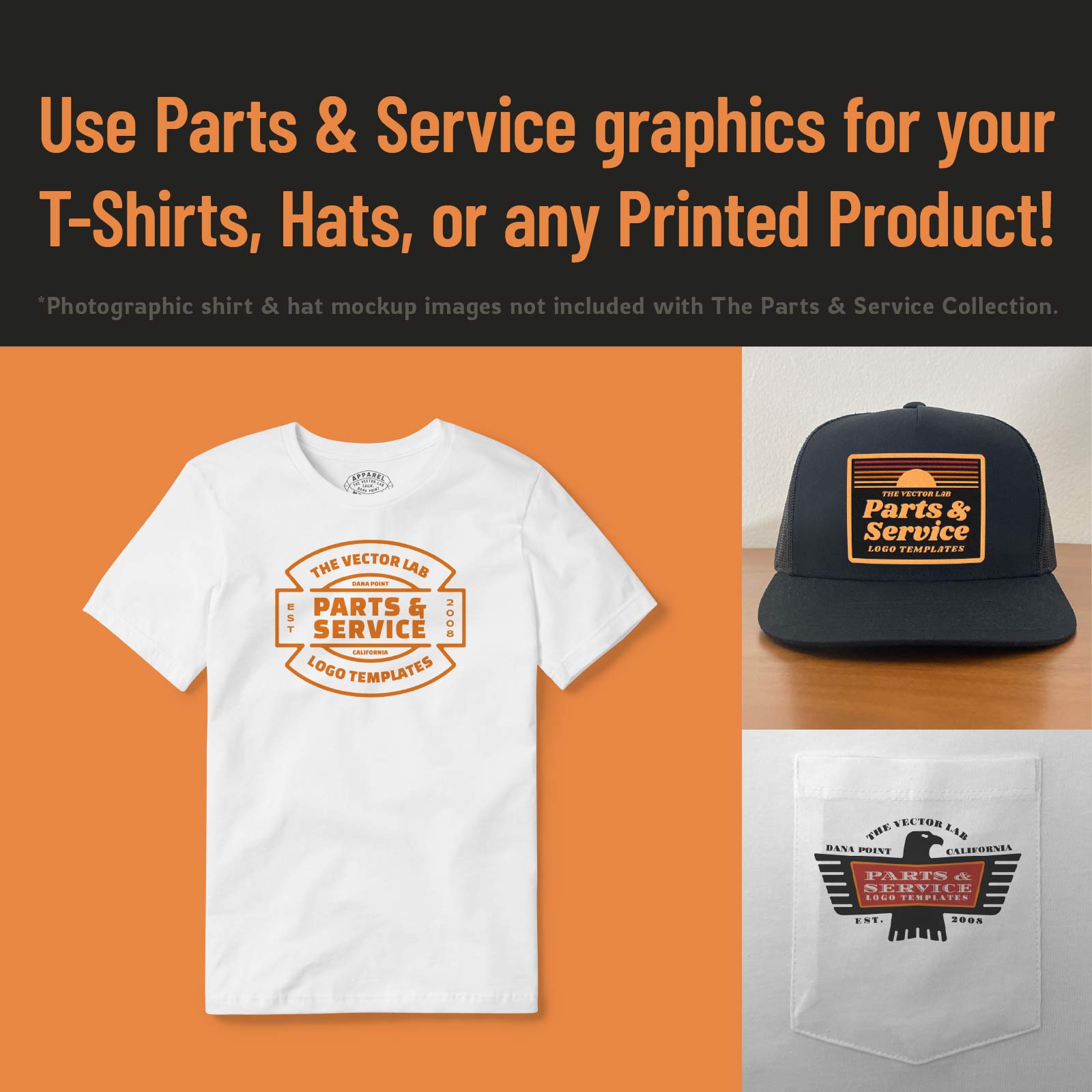 Parts and Service Graphic Logo Templates for Adobe Affinity Corel