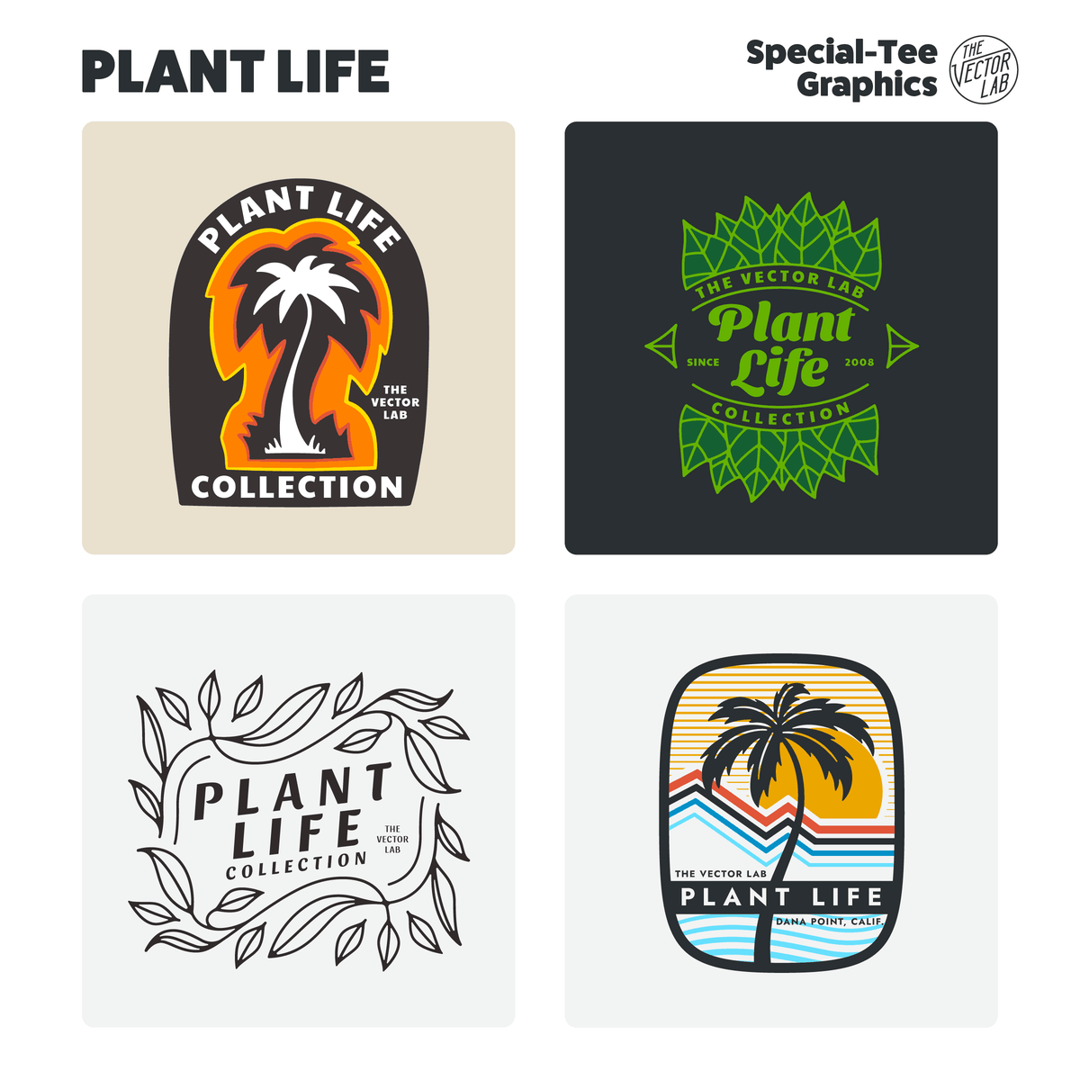 Plant Life Graphic Logo Templates for Adobe Affinity CorelDraw