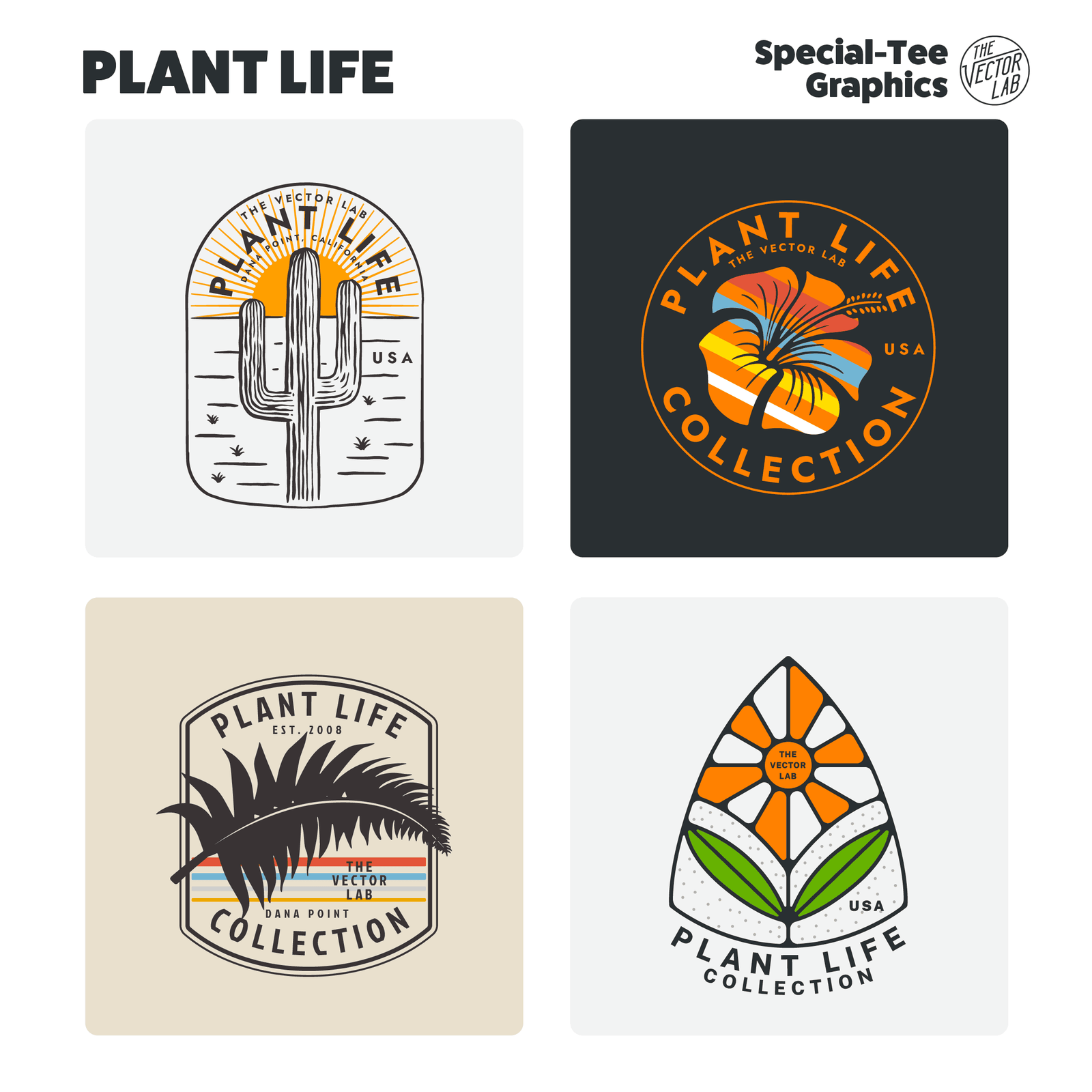 Plant Life Graphic Logo Templates for Adobe Affinity CorelDraw