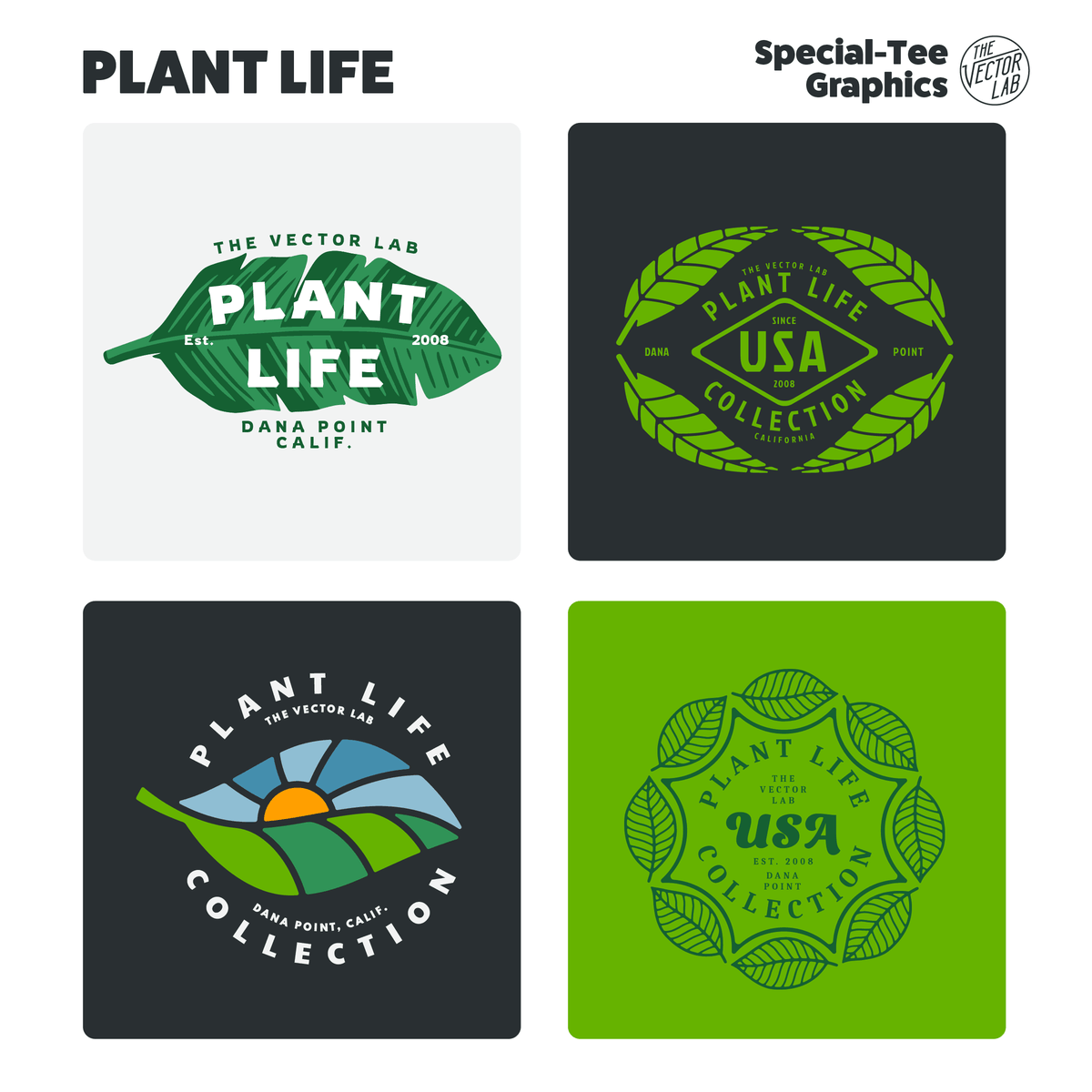 Plant Life Graphic Logo Templates for Adobe Affinity CorelDraw