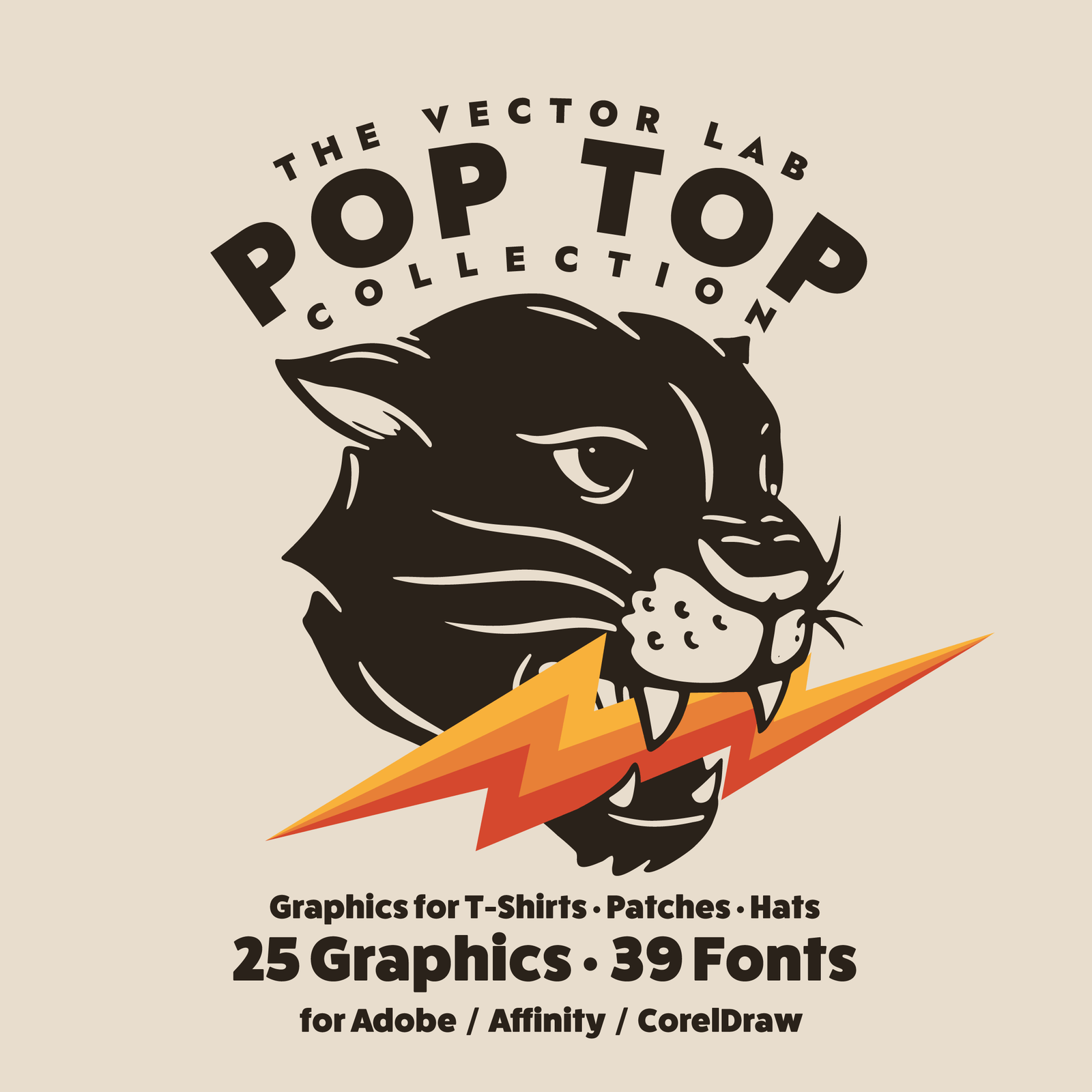 Pop Top Graphic Logo Templates for Adobe Affinity CorelDraw