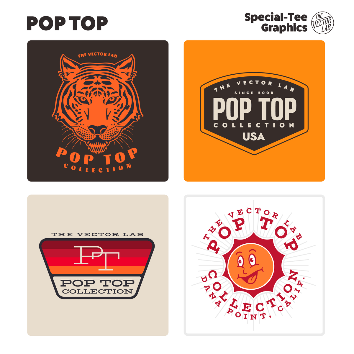 Pop Top Graphic Logo Templates for Adobe Affinity CorelDraw