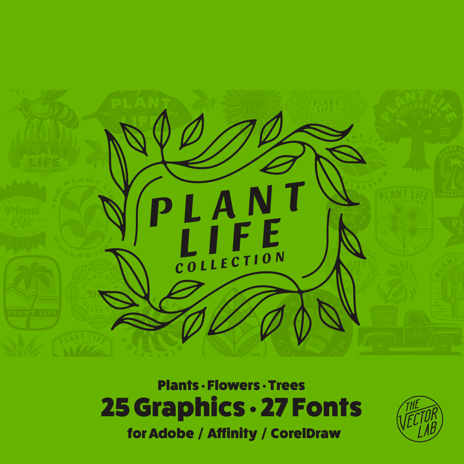 Plant Life Graphic Logo Templates for Adobe Affinity CorelDraw
