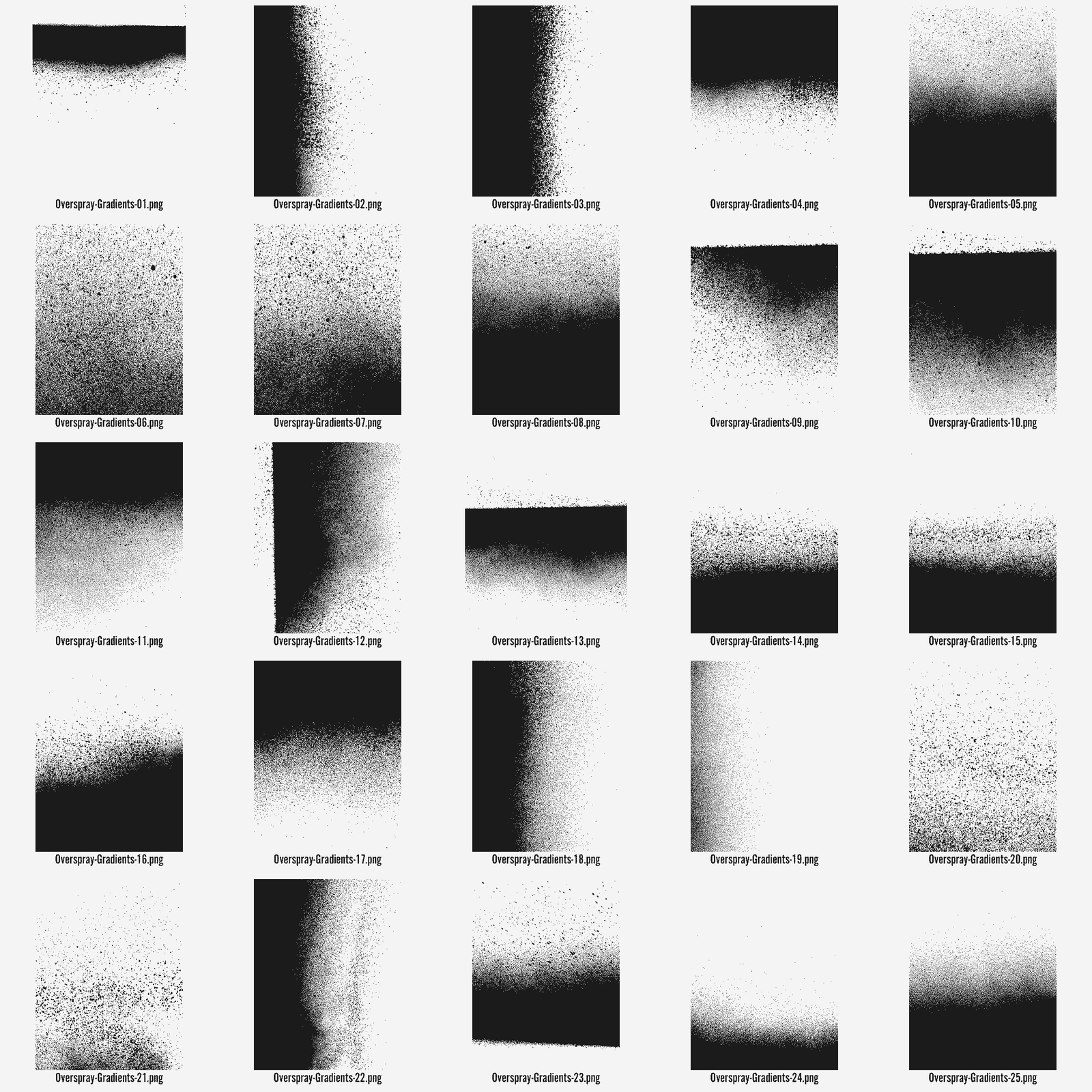 Overspray Gradients: Spray paint textures for Photoshop and Illustrator