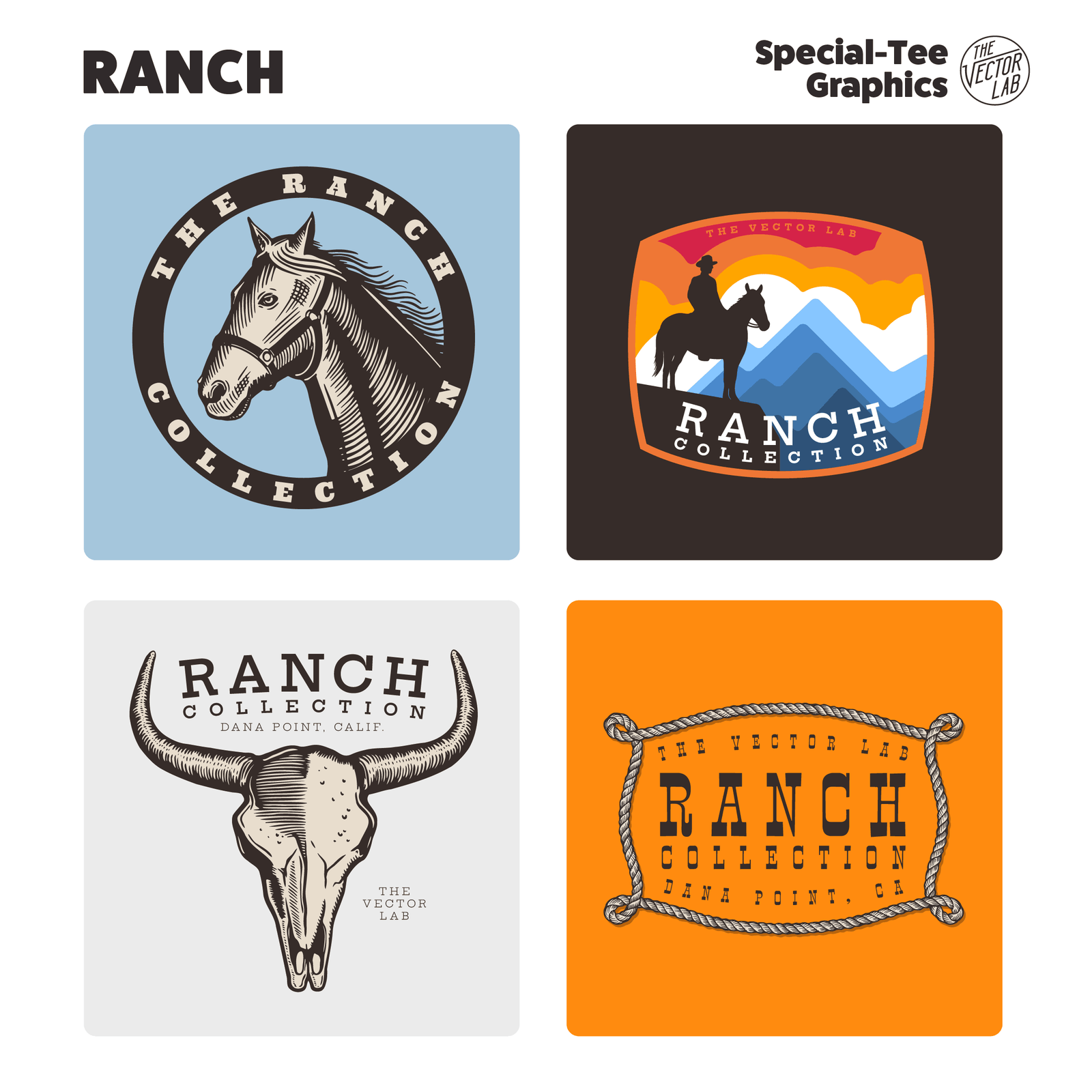 Ranch Collection of Graphic & Logo Templates for Adobe Affinity CorelDraw