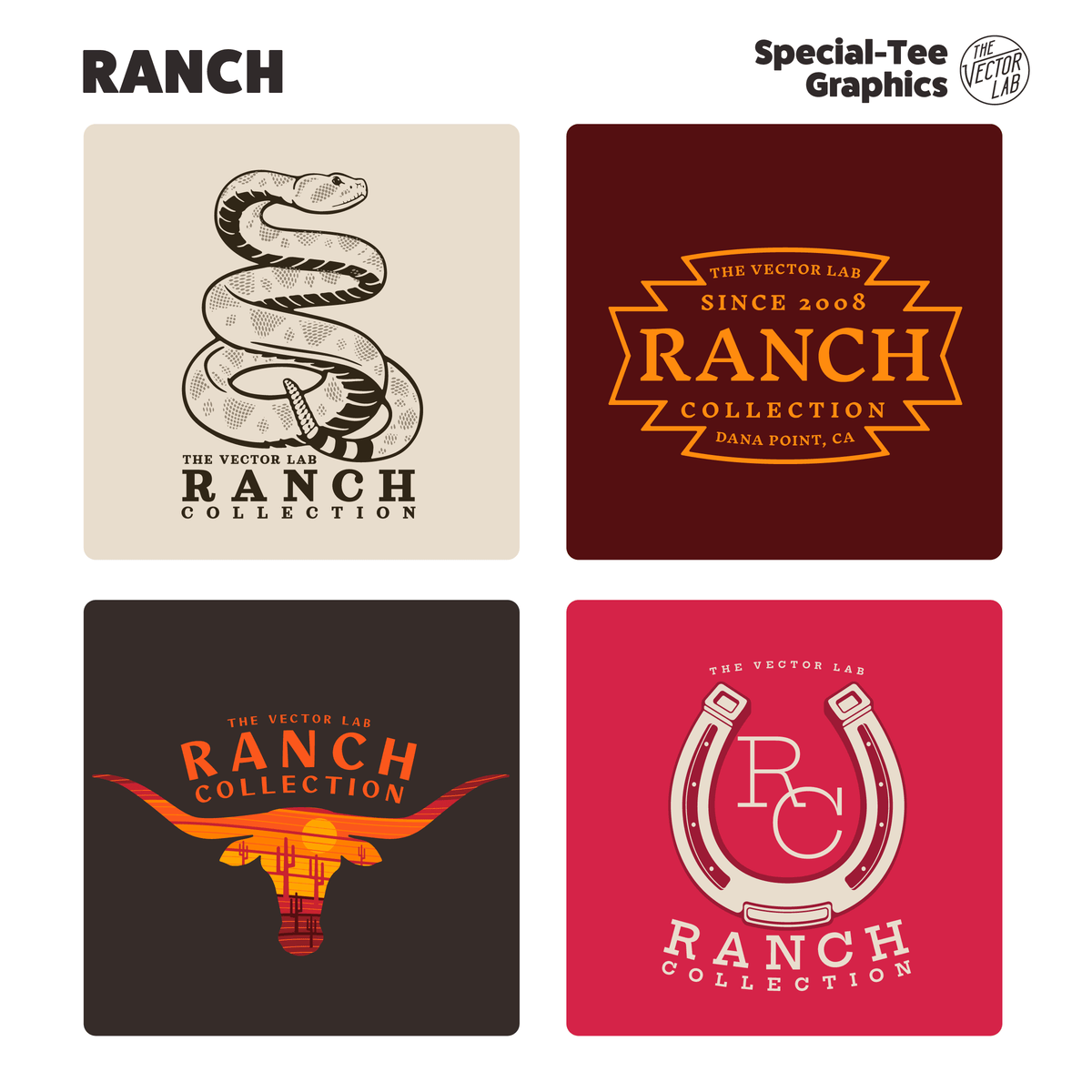 Ranch Collection of Graphic & Logo Templates for Adobe Affinity CorelDraw