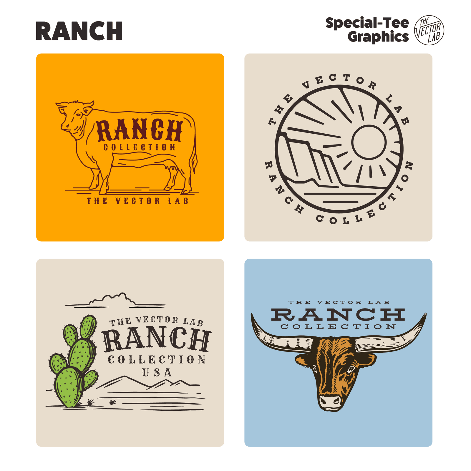 Ranch Collection of Graphic & Logo Templates for Adobe Affinity CorelDraw