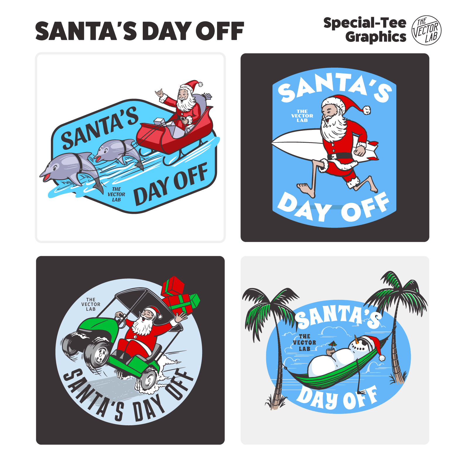 Santa's Day Off - Christmas graphic logo templates