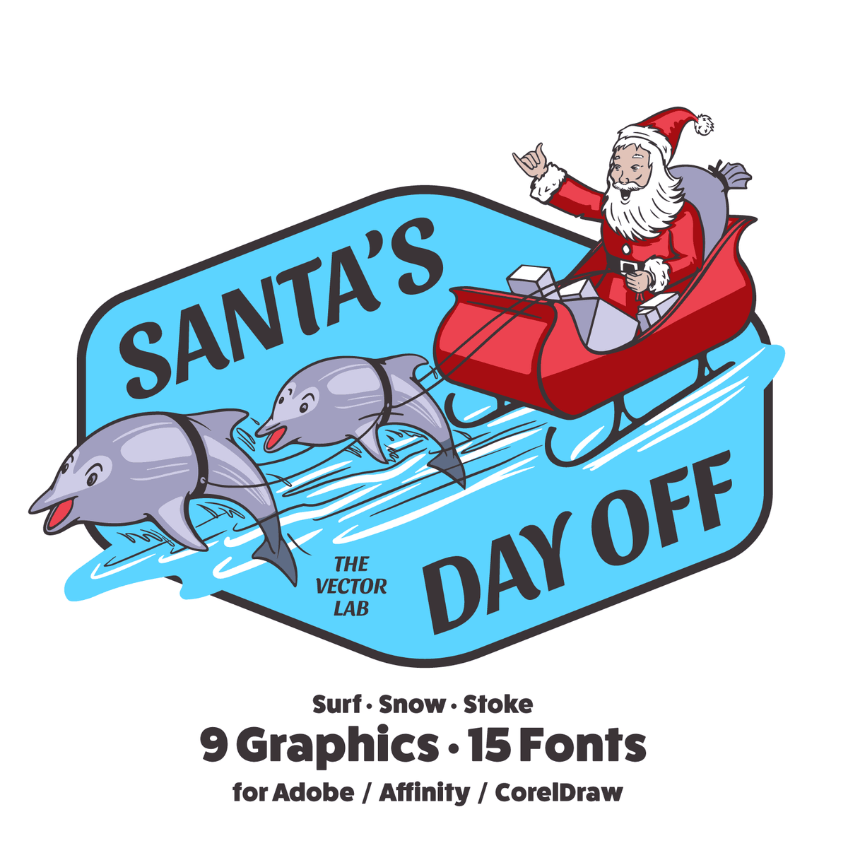 Santa&#39;s Day Off - Christmas graphic logo templates