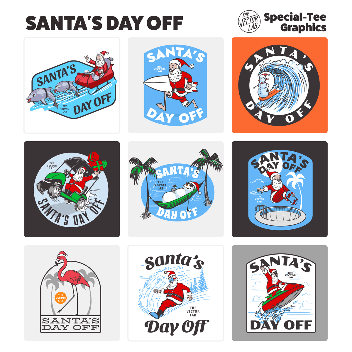 Santa's Day Off - Christmas graphic logo templates