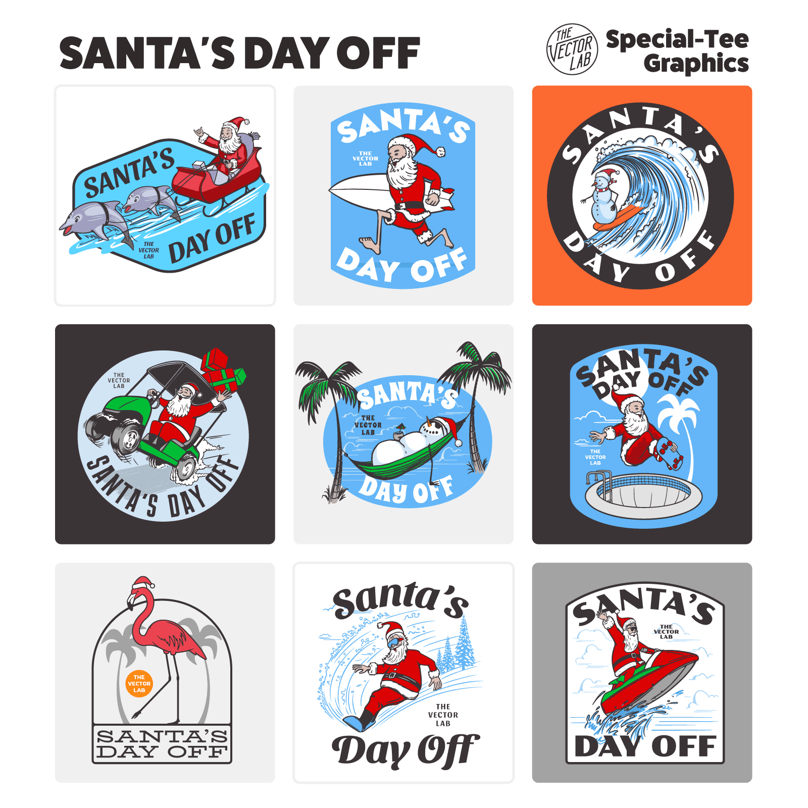 Santa's Day Off - Christmas graphic logo templates