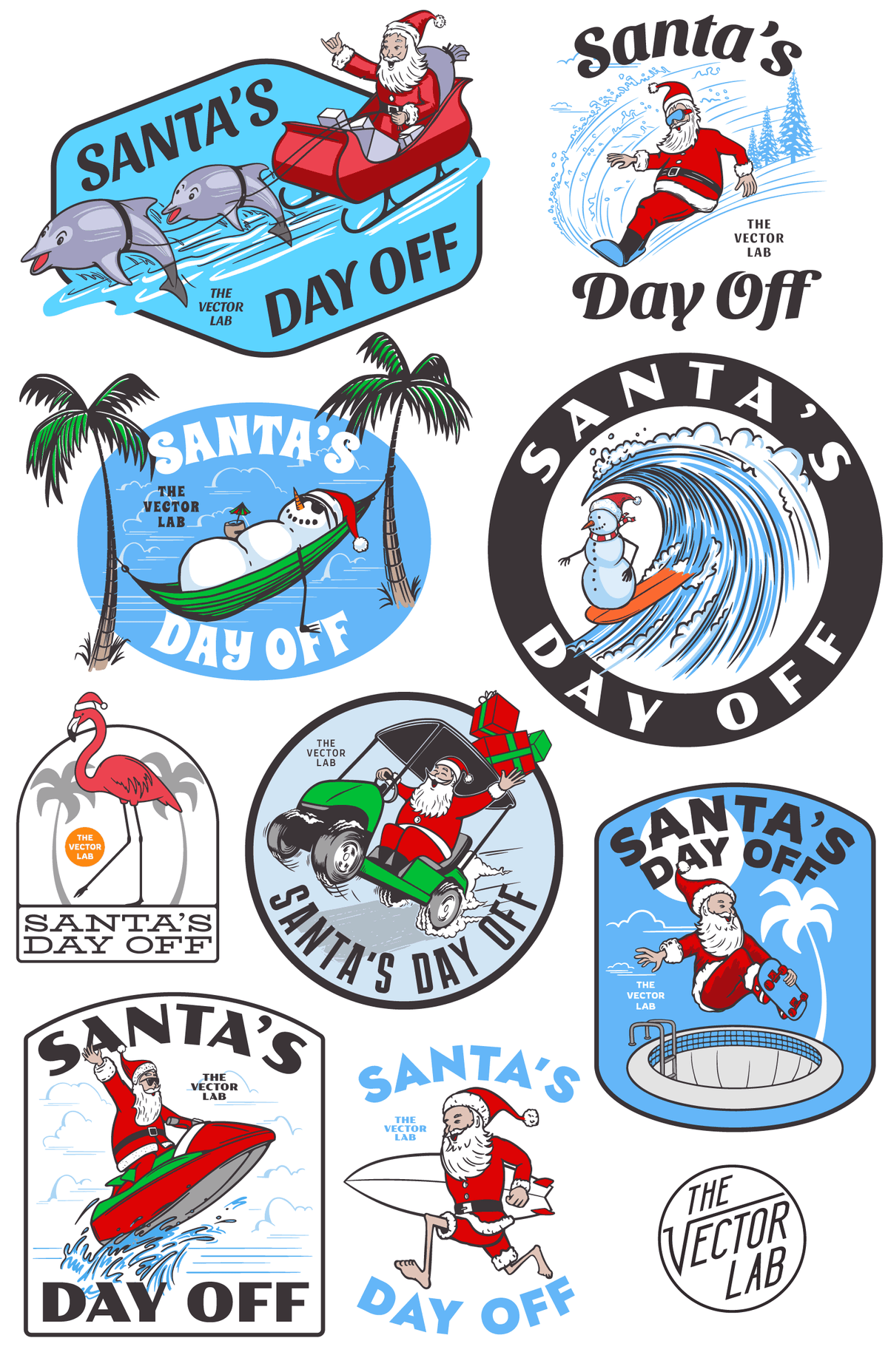 Santa's Day Off - Christmas graphic logo templates