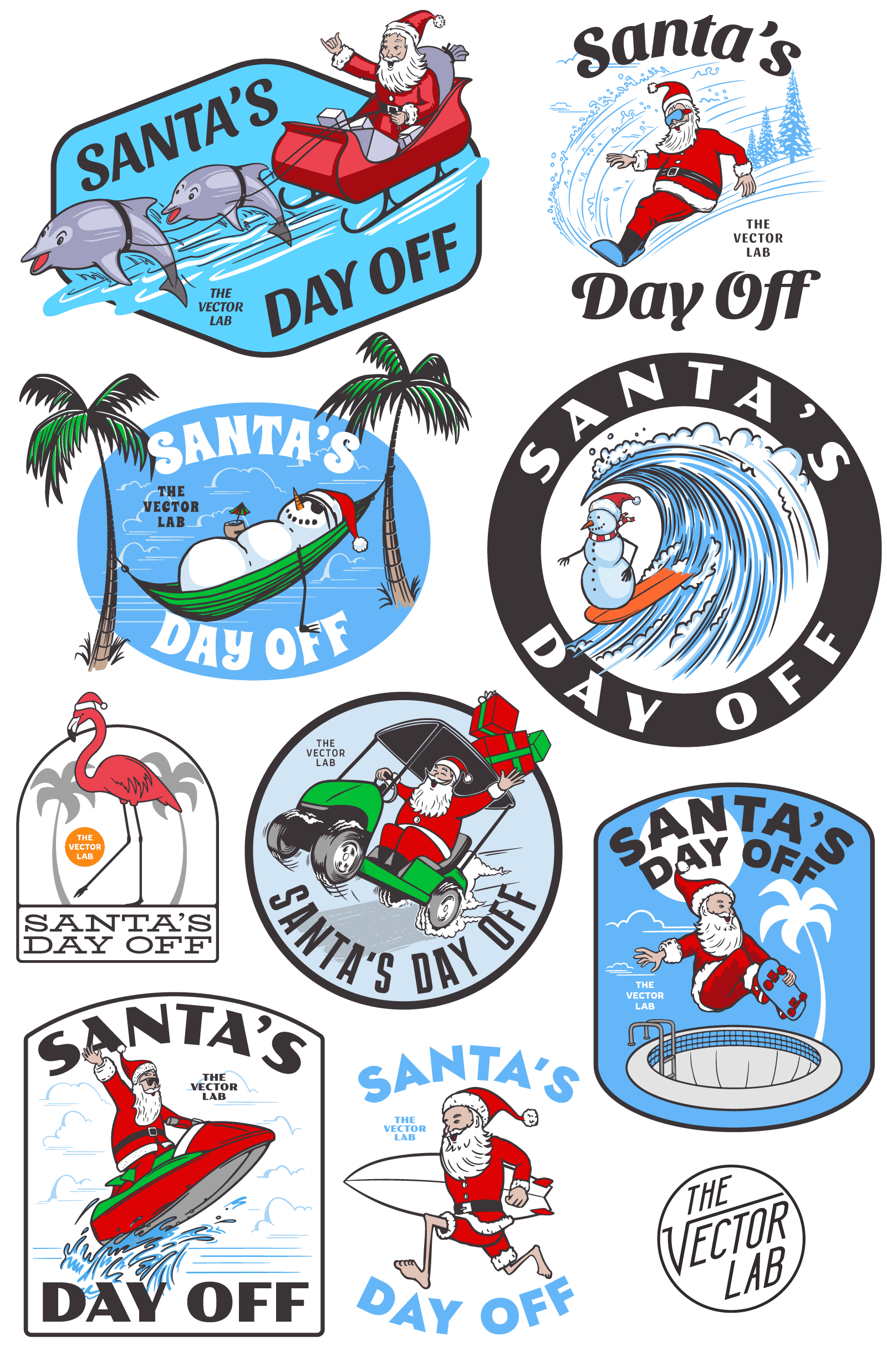 Santa's Day Off - Christmas graphic logo templates
