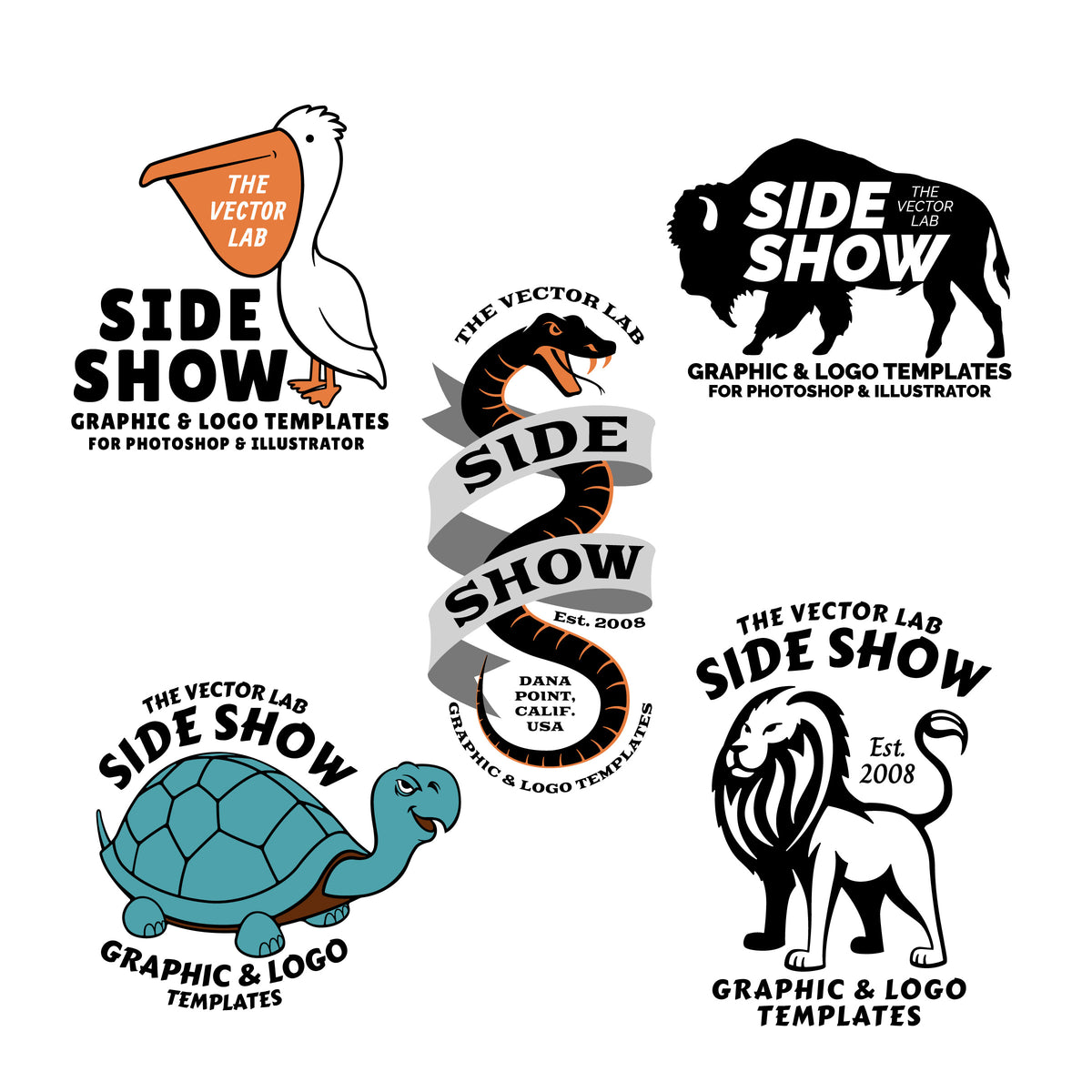 Graphic & Logo Bundle Vol 1 - Side Show - Animals and Mascots