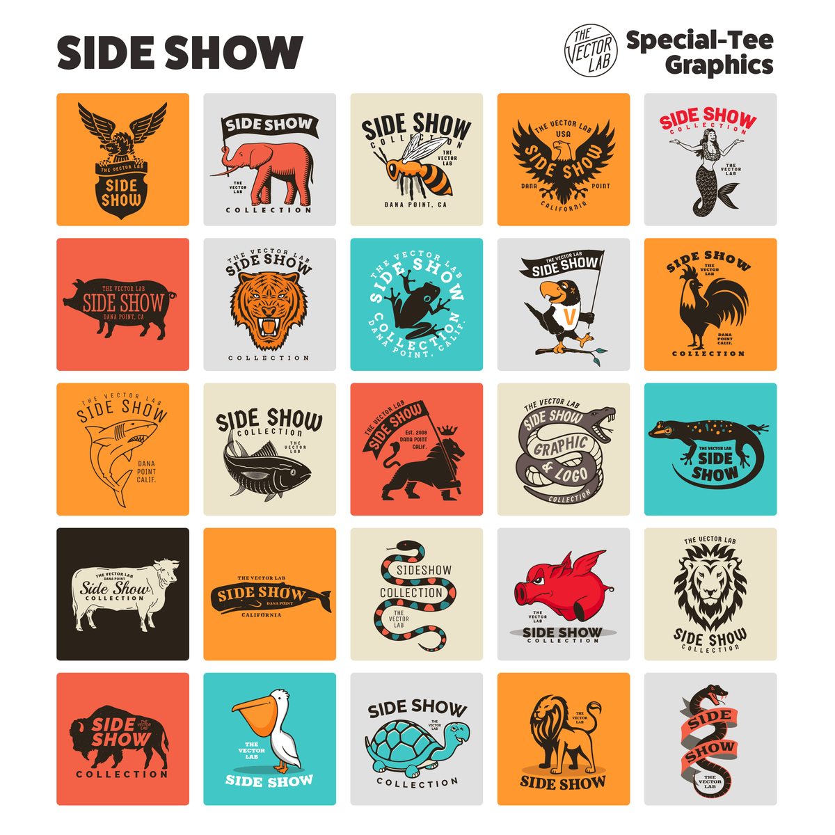 Side Show Graphic Logo Templates for Adobe Affinity CorelDraw