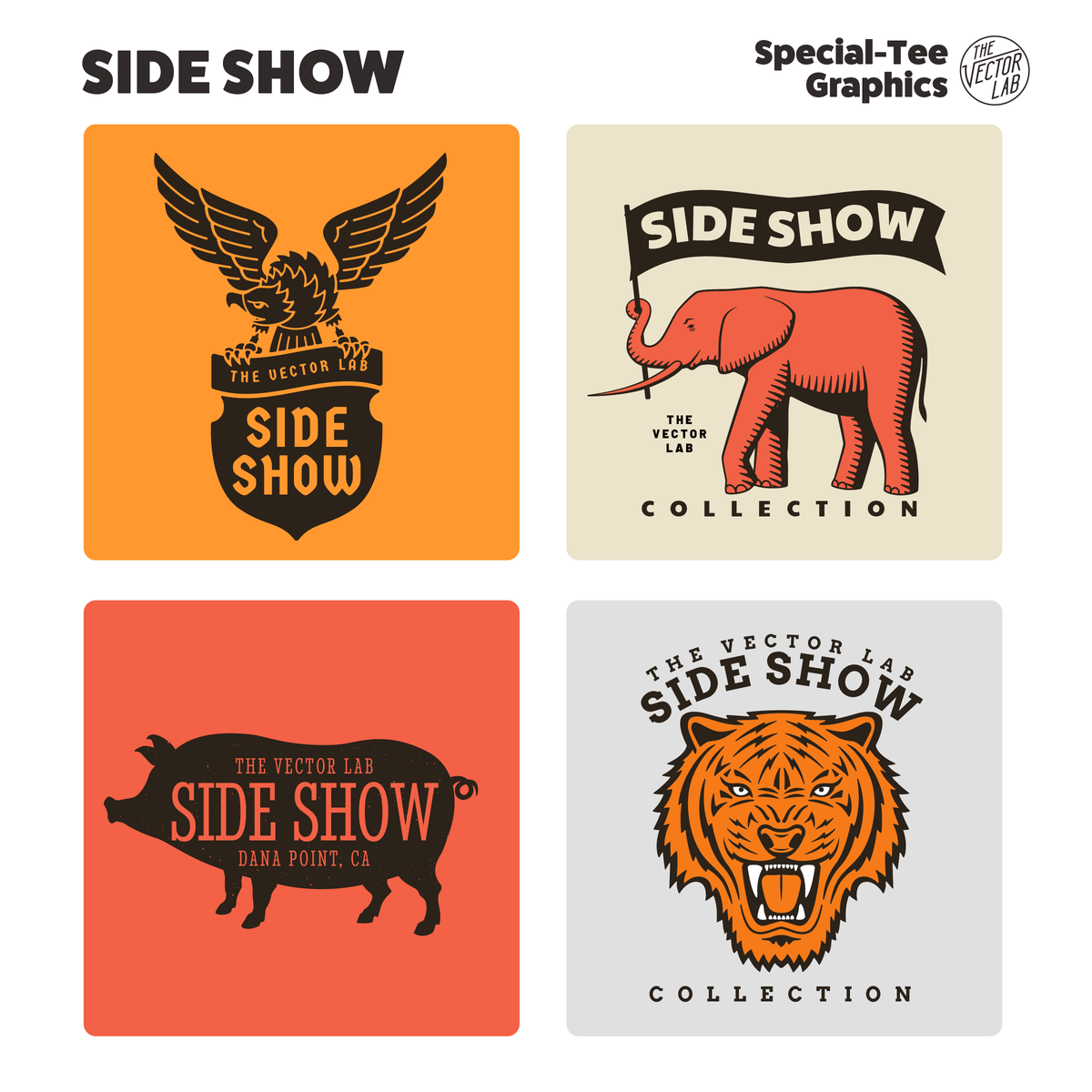 Side Show Graphic Logo Templates for Adobe Affinity CorelDraw