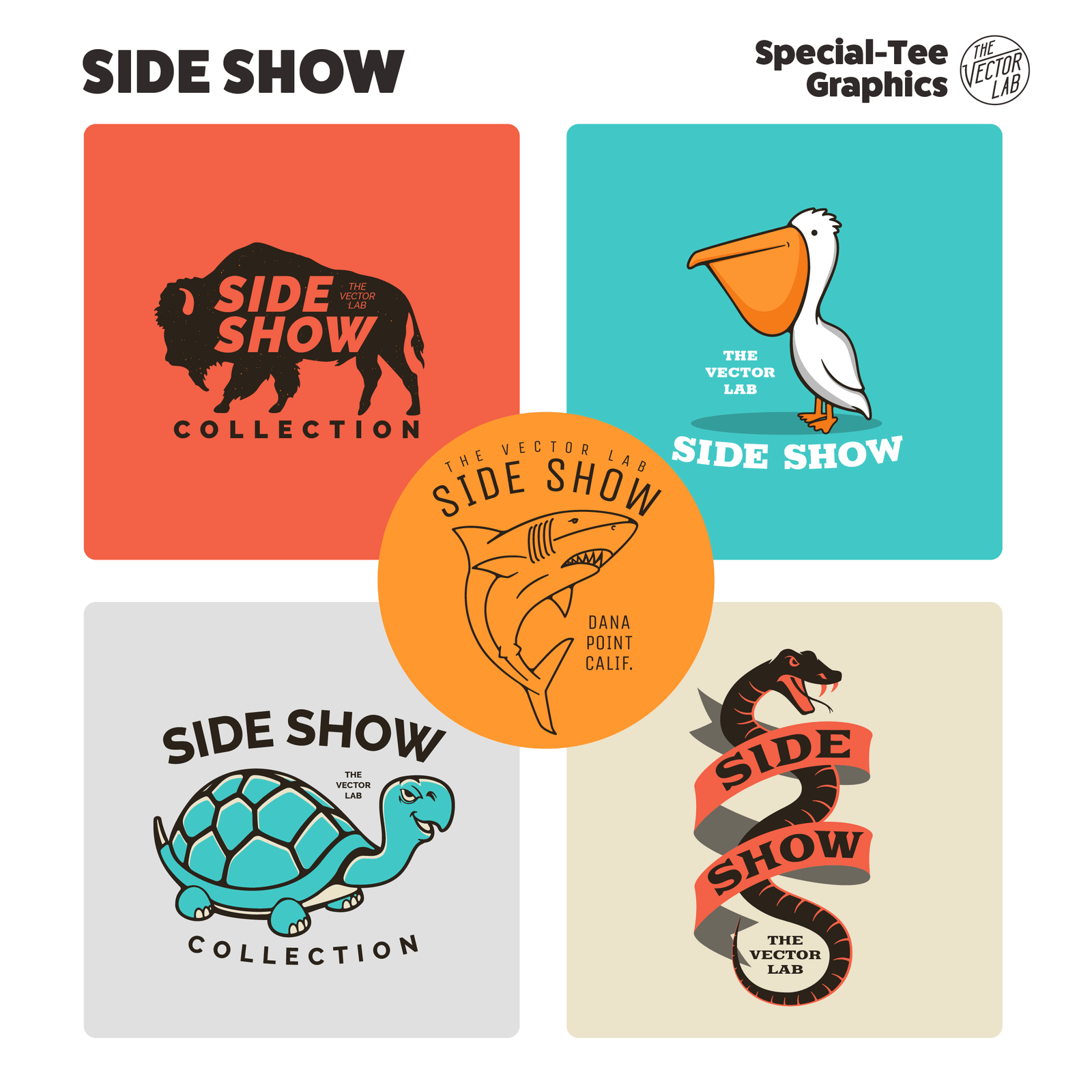 Side Show Graphic Logo Templates for Adobe Affinity CorelDraw