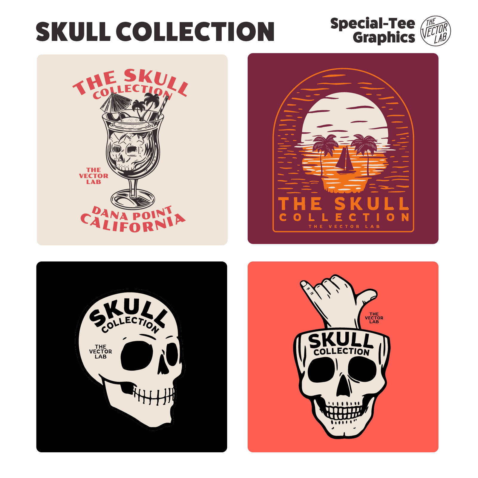 Skull Collection of Graphic Logo Templates for Adobe Affinity Corel