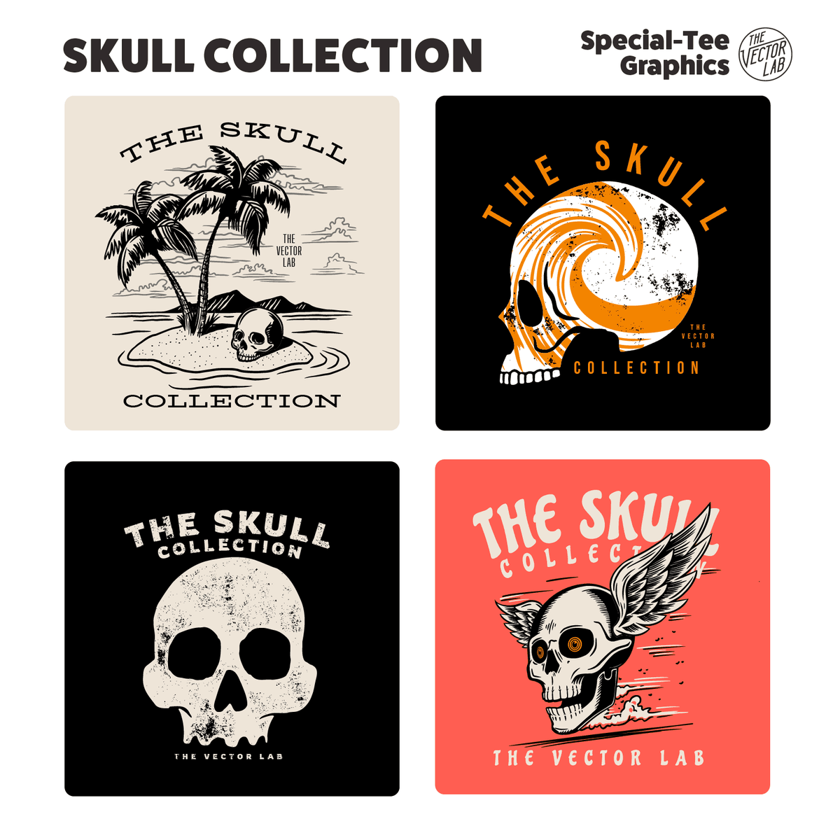 Skull Collection of Graphic Logo Templates for Adobe Affinity Corel