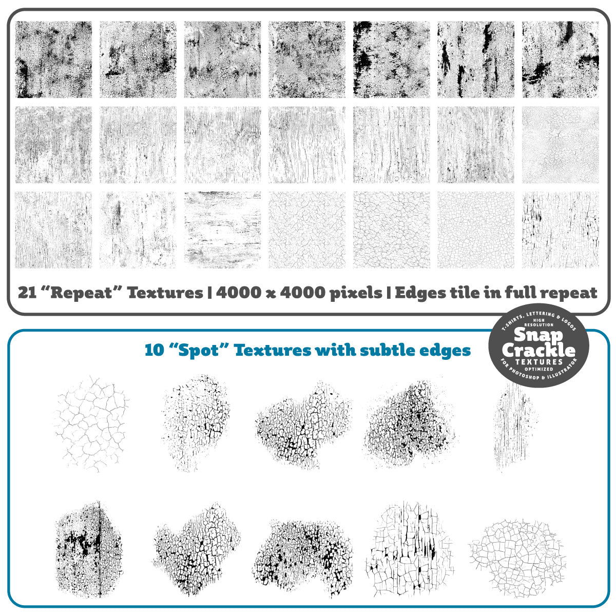 Snap Crackle - Cracked Paint Textures for Photoshop and Illustrator