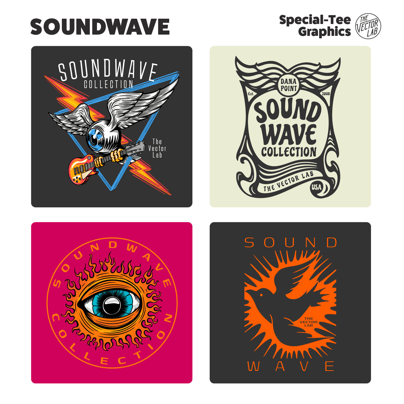 Soundwave music inspired graphic and logo templates
