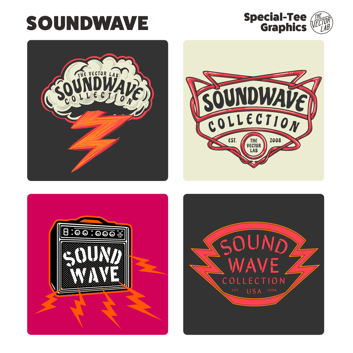 Soundwave music inspired graphic and logo templates