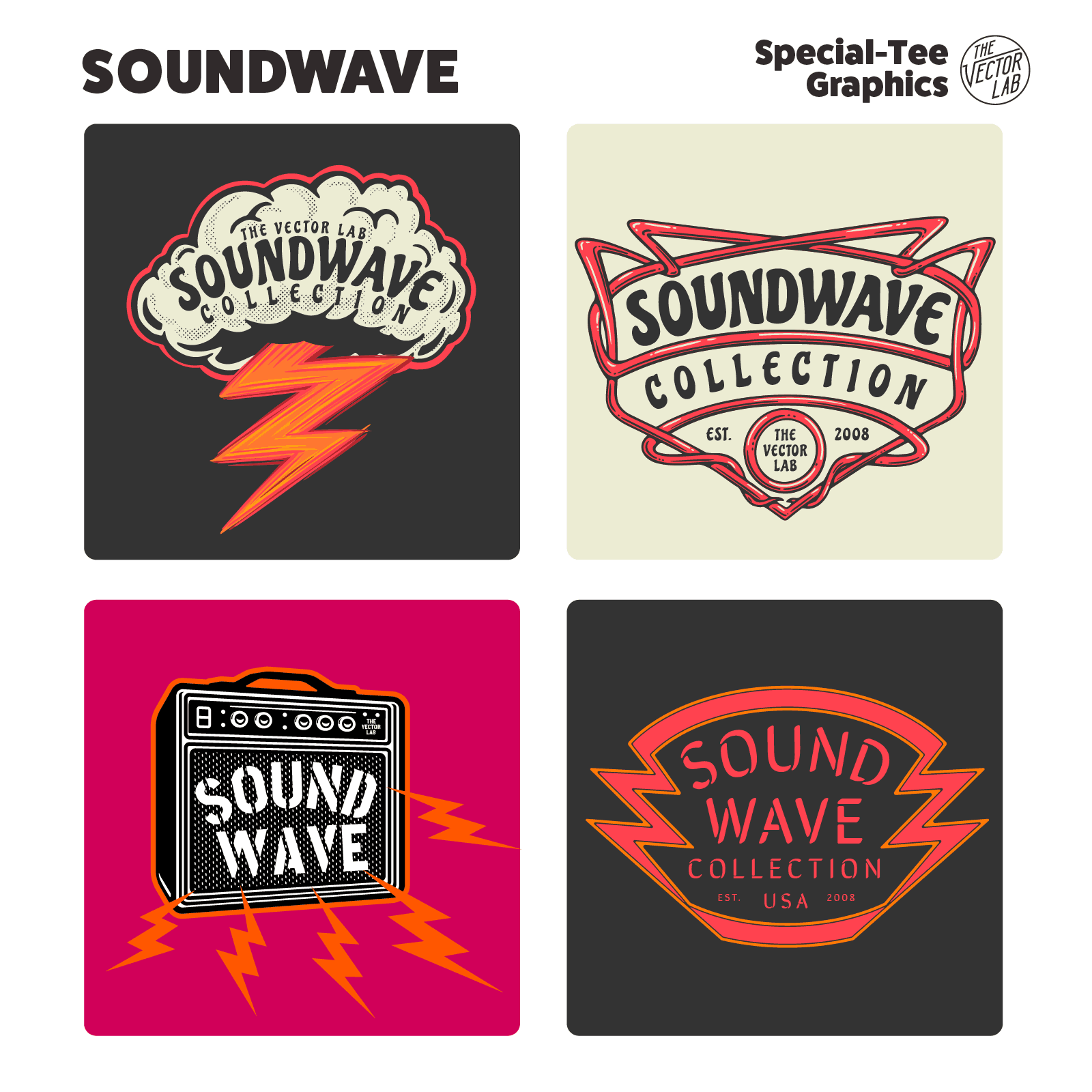 Soundwave music inspired graphic and logo templates