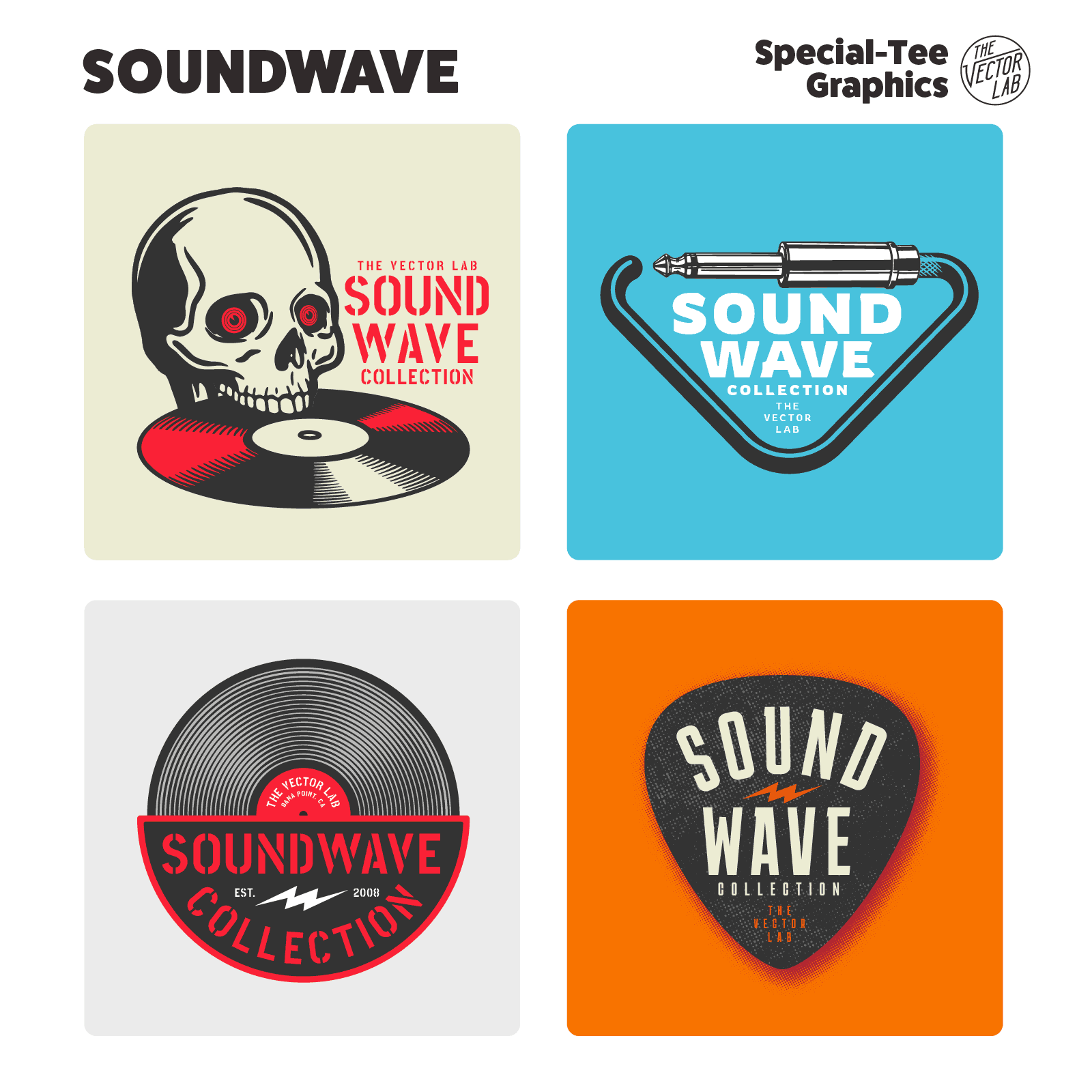 Soundwave music inspired graphic and logo templates