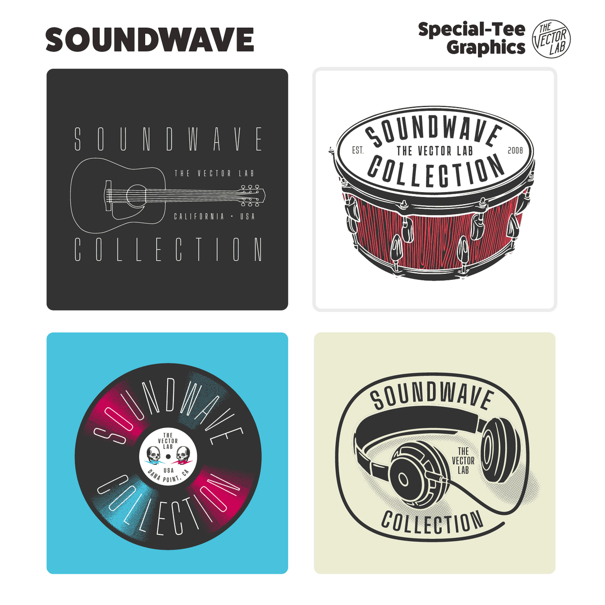 Soundwave music inspired graphic and logo templates