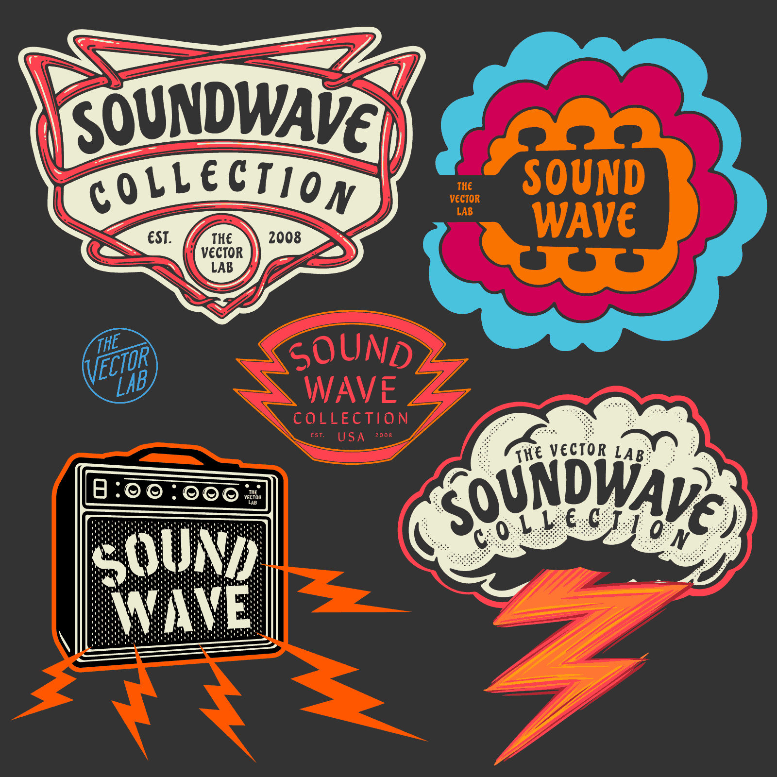 Soundwave music inspired graphic and logo templates