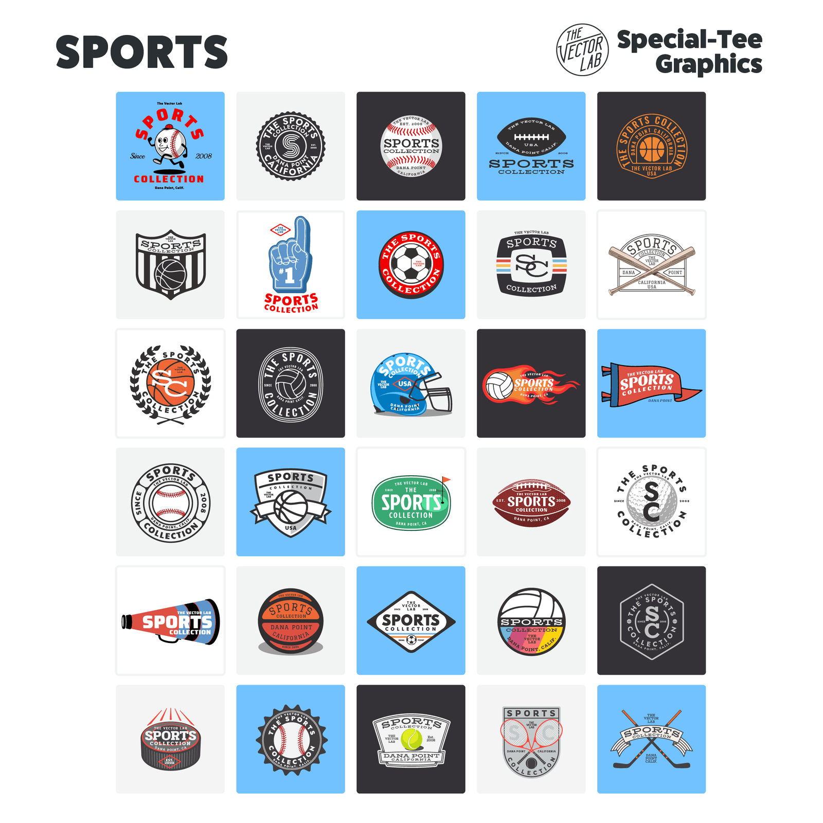 Sports Collection of Graphic & Logo Templates Adobe Affinity Corel
