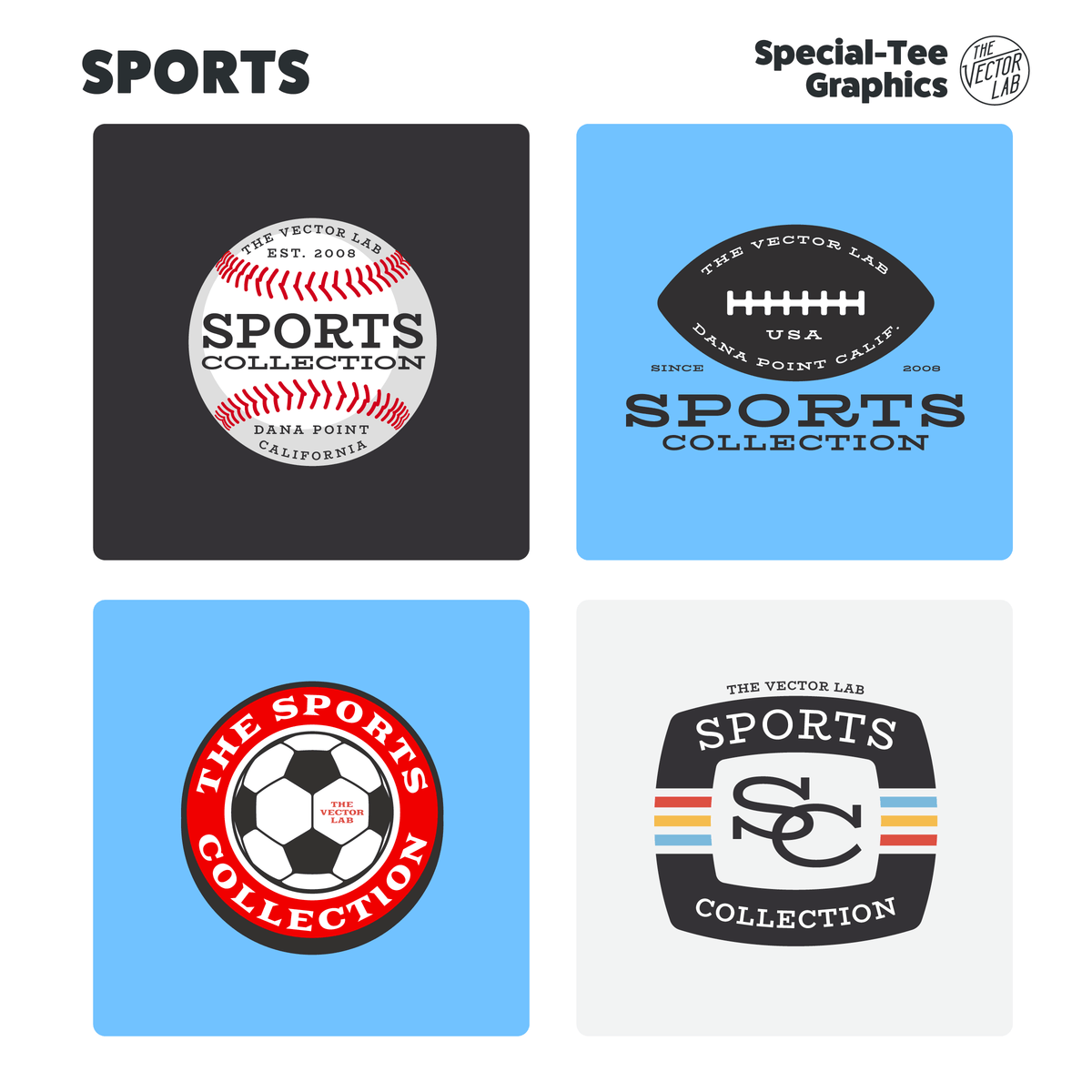 Sports Collection of Graphic & Logo Templates Adobe Affinity Corel