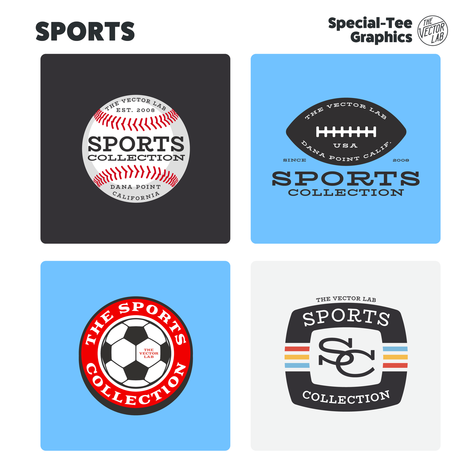 Sports Collection of Graphic & Logo Templates Adobe Affinity Corel