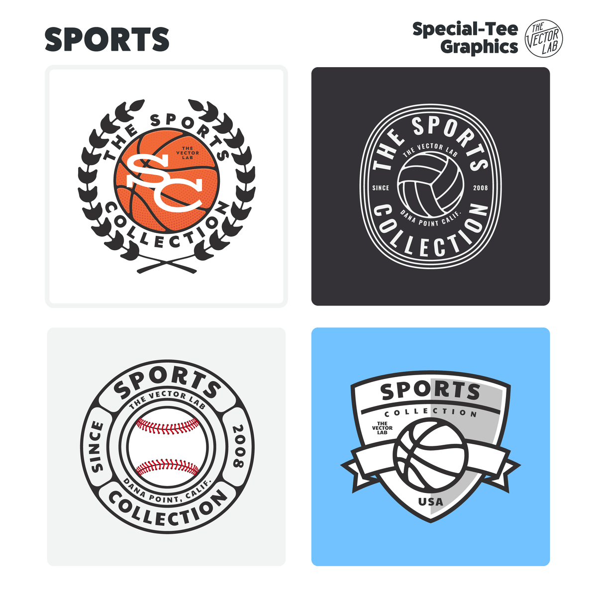 Sports Collection of Graphic & Logo Templates Adobe Affinity Corel