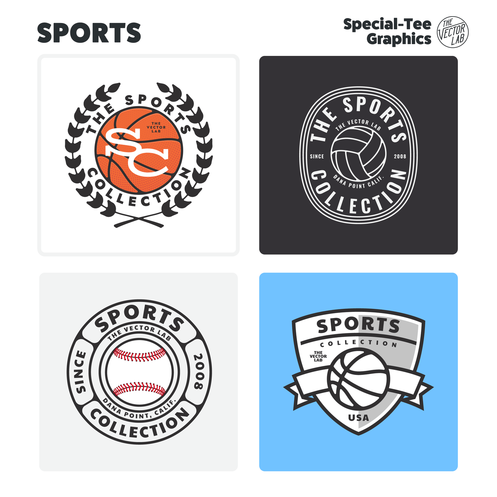 Sports Collection of Graphic & Logo Templates Adobe Affinity Corel
